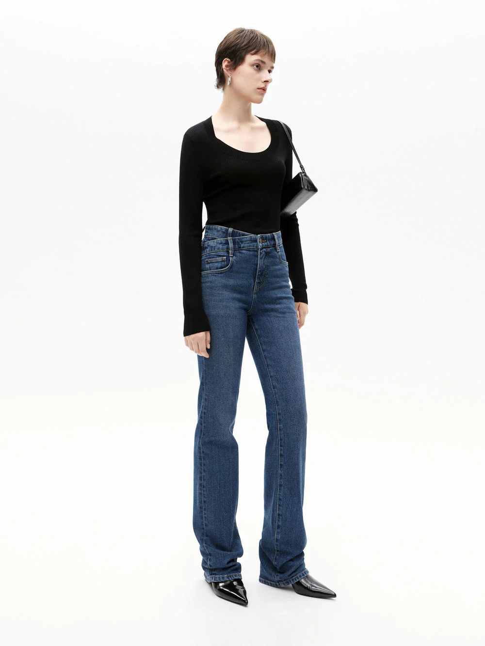 Asymmetric Waist Straight Jeans - Image 3