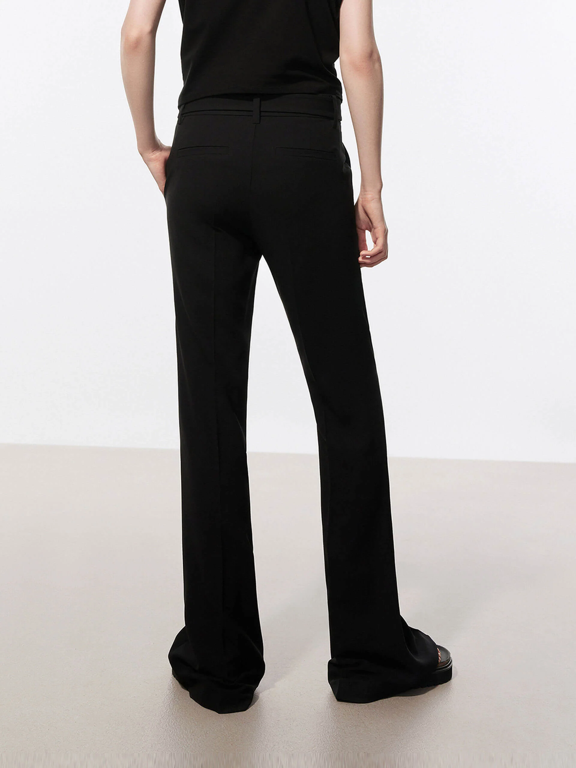 Belt Flared Cut Pants - Image 7