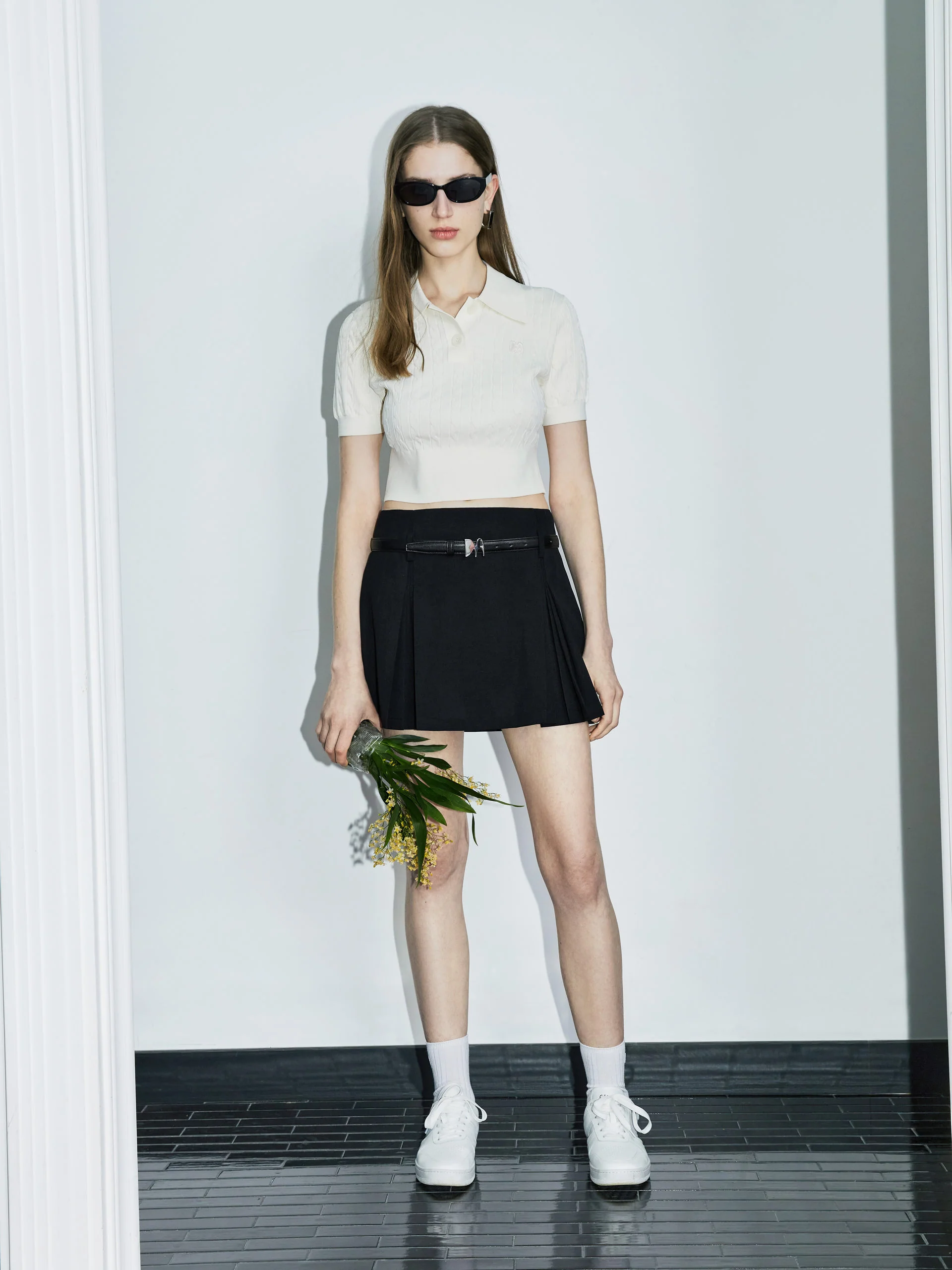 Cable Cropped Knit Top - Image 12