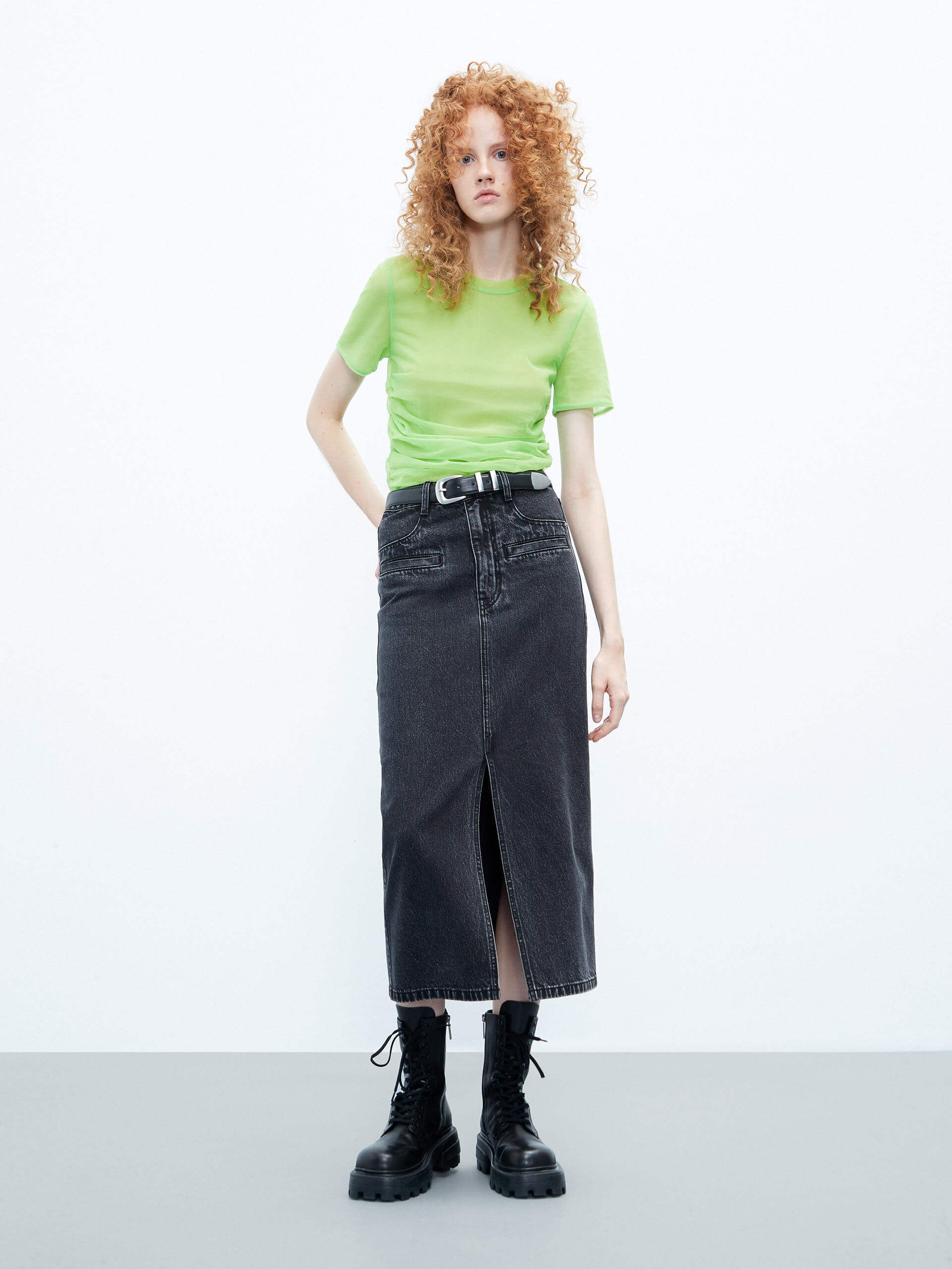 Chiffon Layered Pleated T-shirt - Image 15