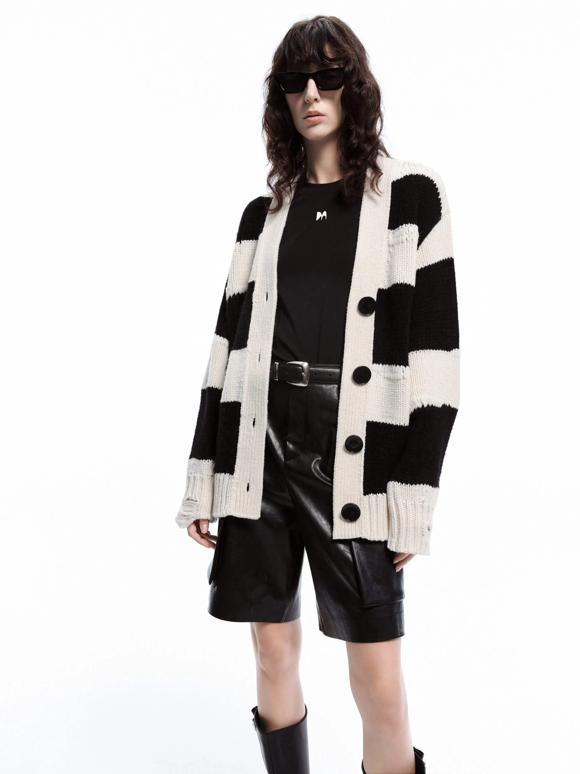 Contrast Distressed Knit Cardigan - Image 8