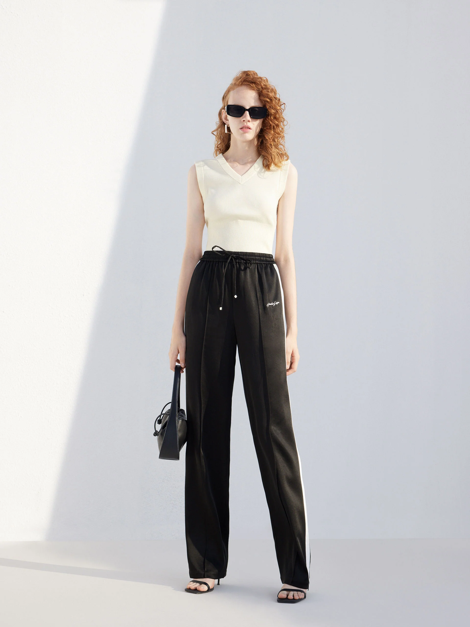 Contrast Elastic Casual Trousers - Image 10