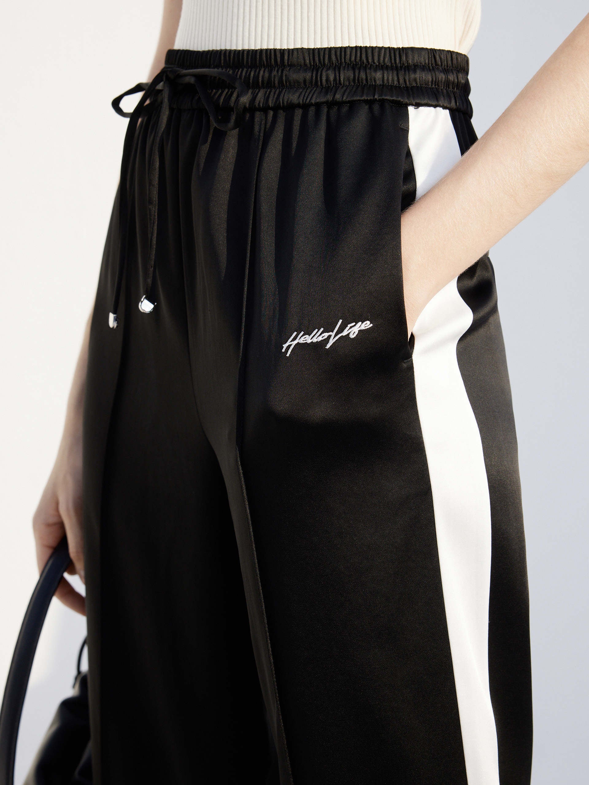 Contrast Elastic Casual Trousers - Image 9