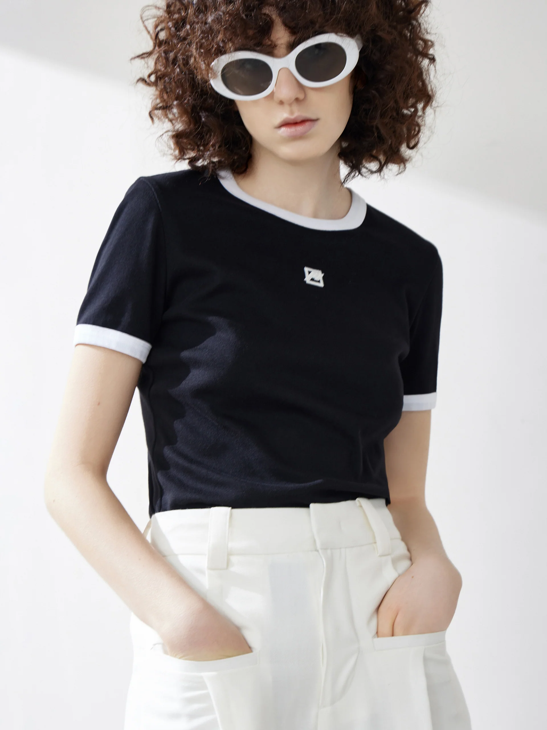 Contrast LOGO Cotton T-shirt - Image 15