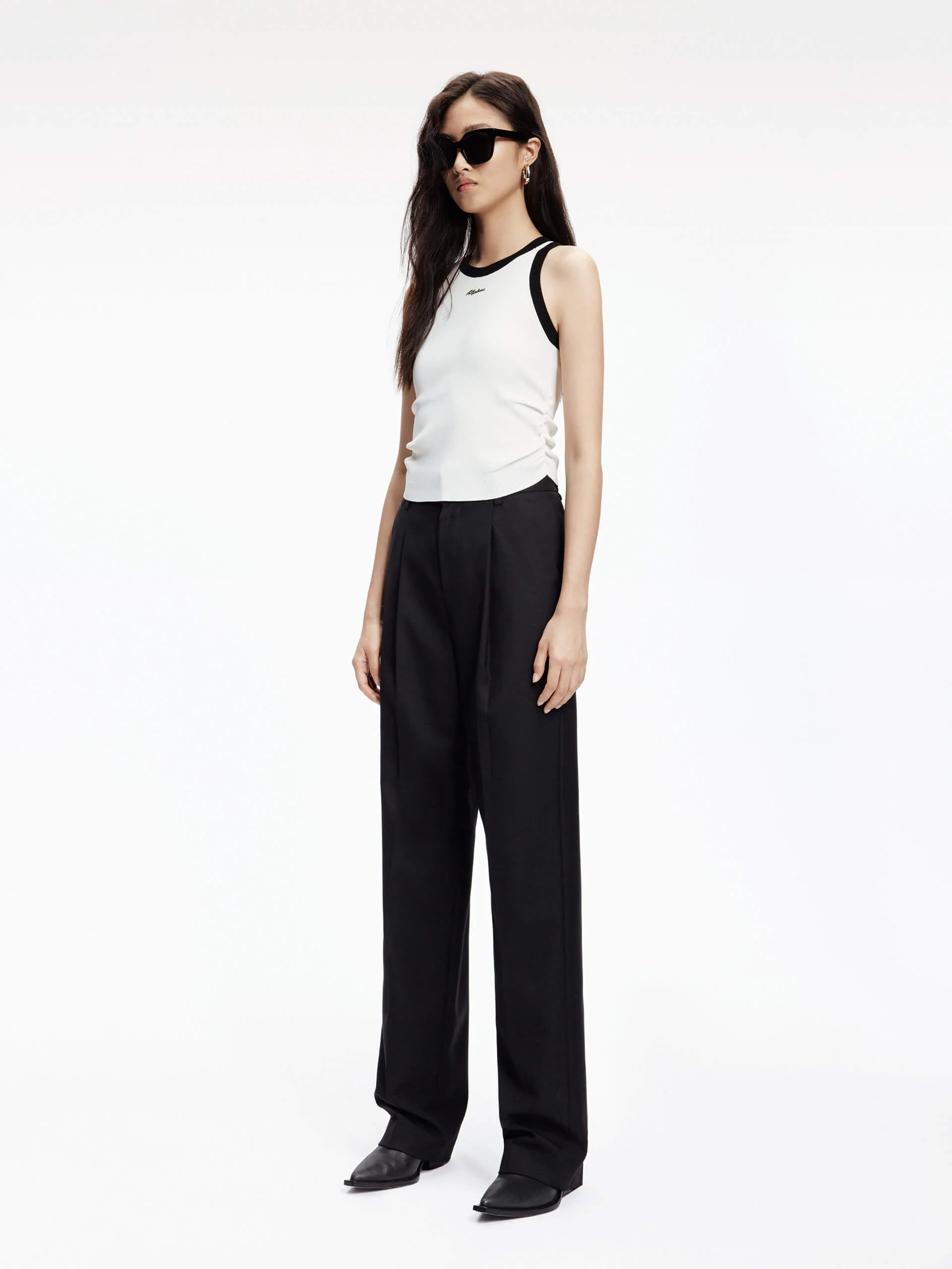 Contrast Pleated Knitted Top - Image 15