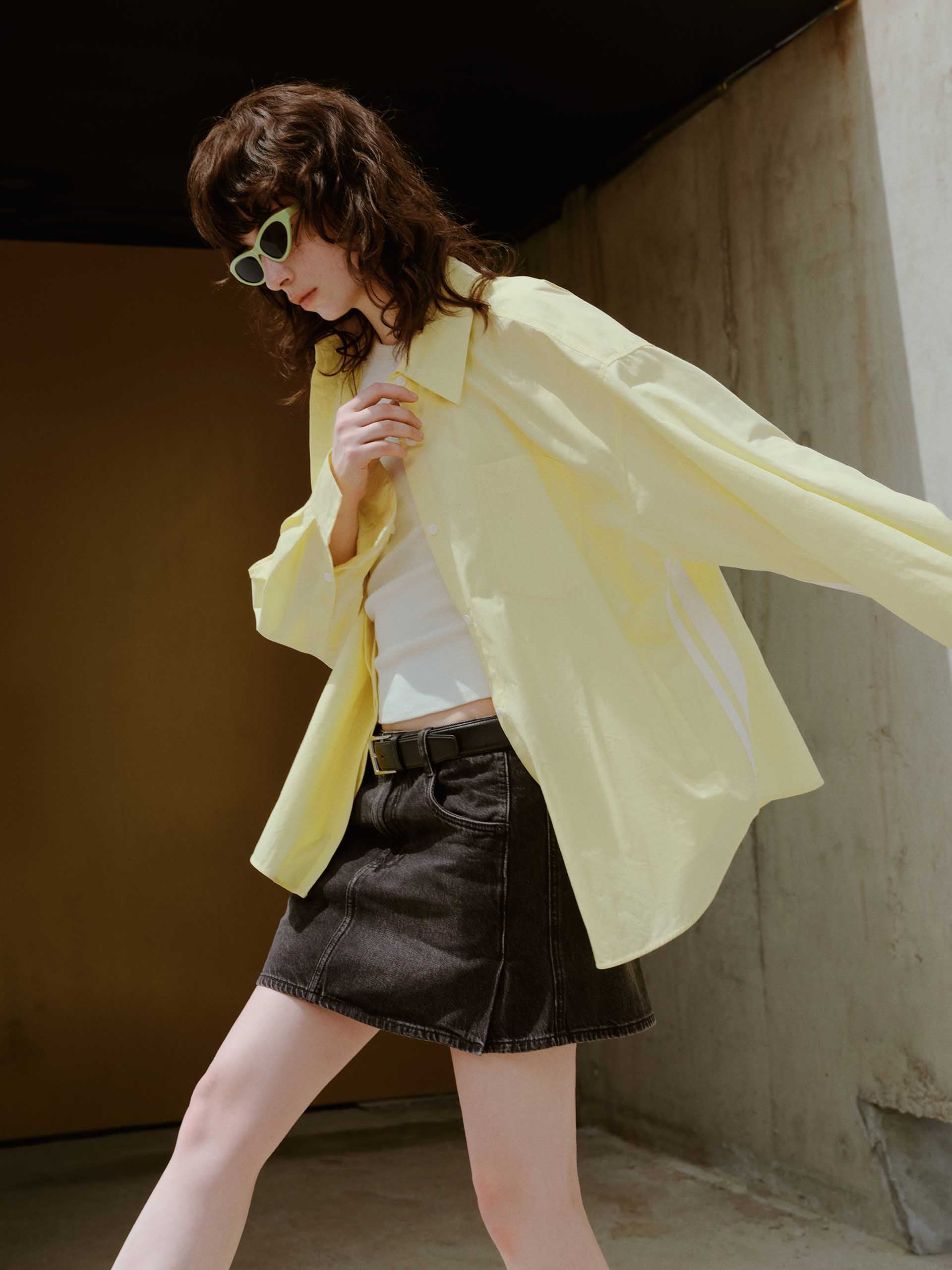 Contrast Trim Cotton Shirt - Image 3