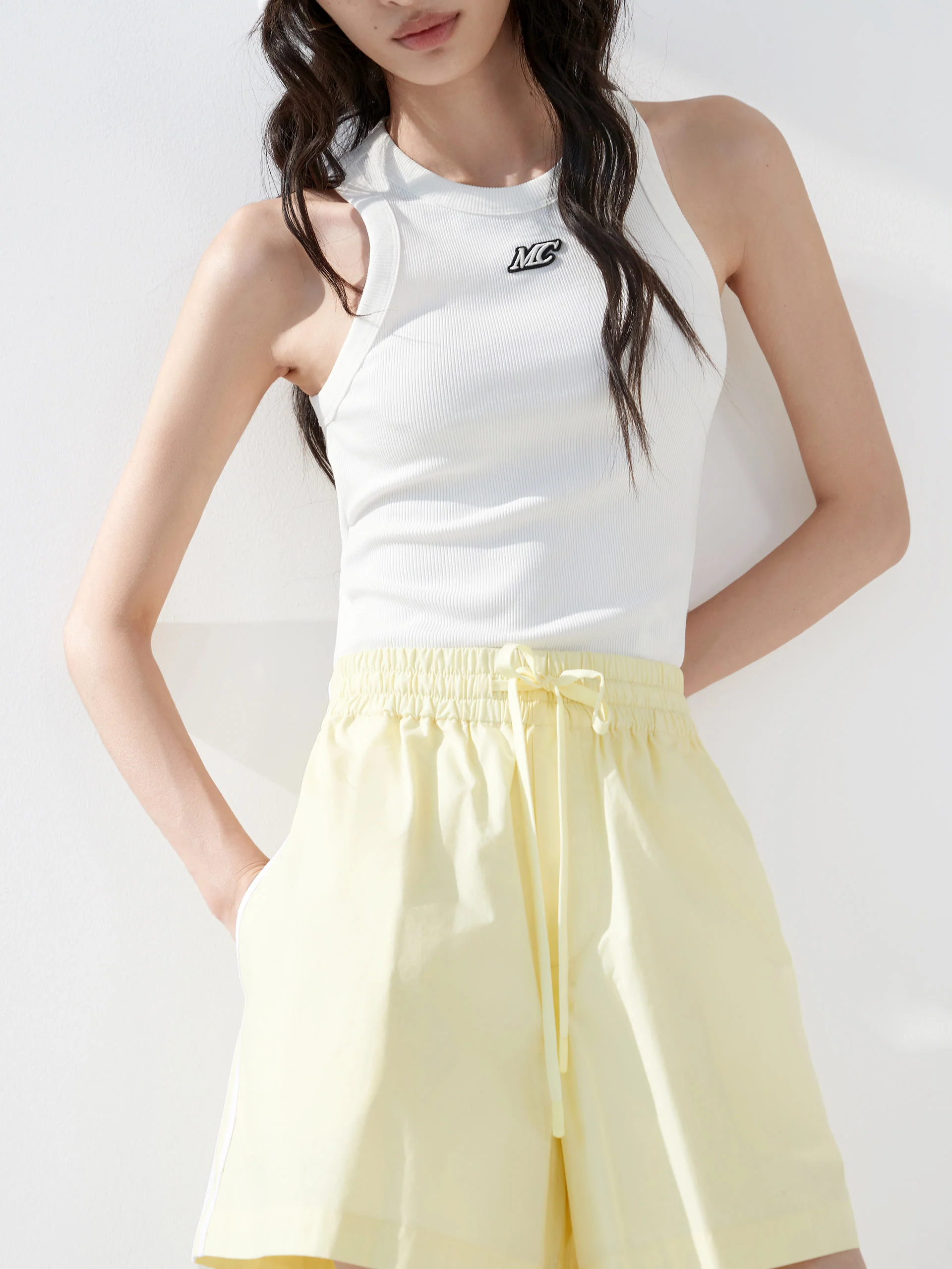 Contrast Trim Drawstring Shorts - Image 22