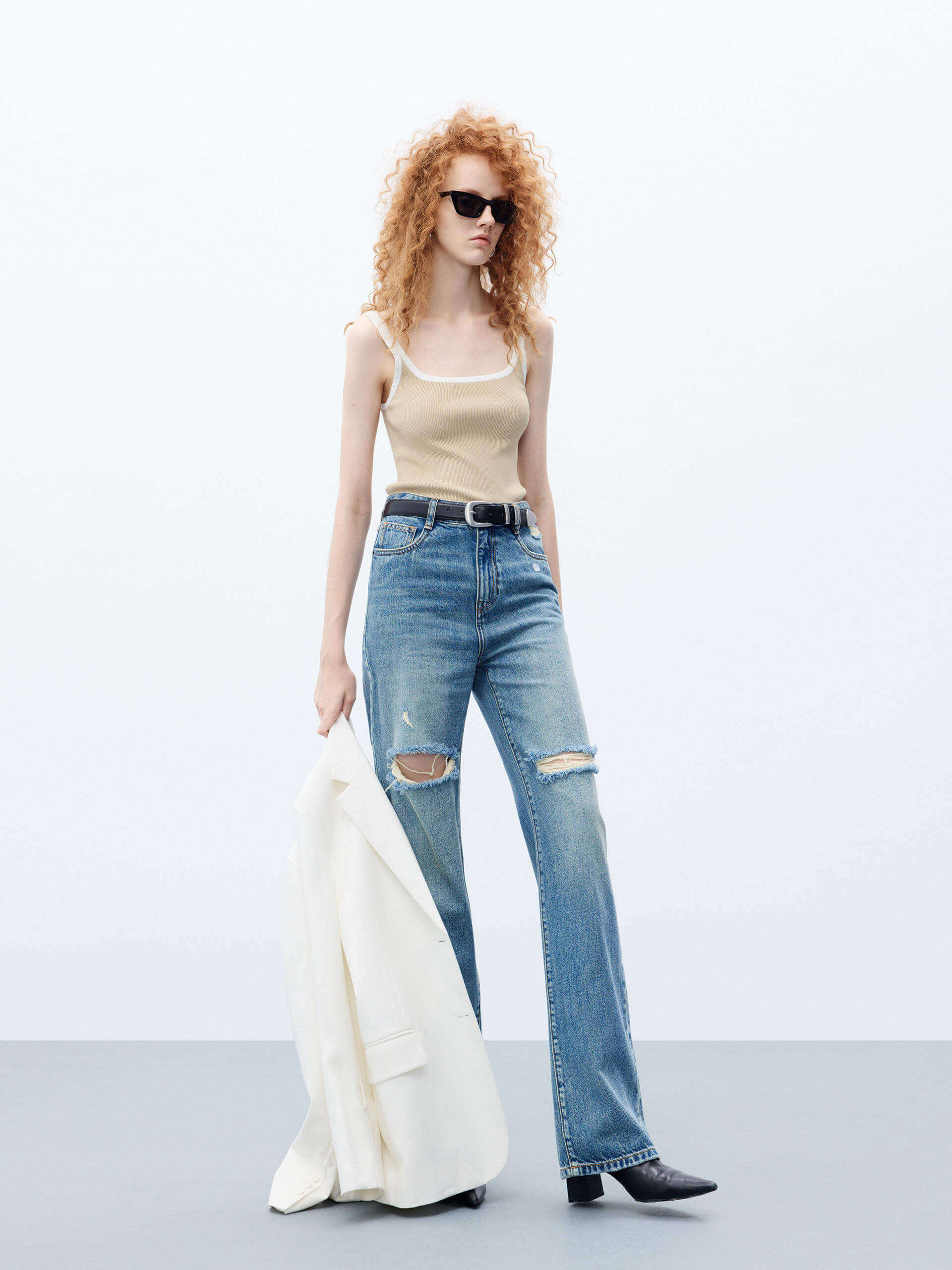 Contrasting Ribbed Tank Top - Image 11