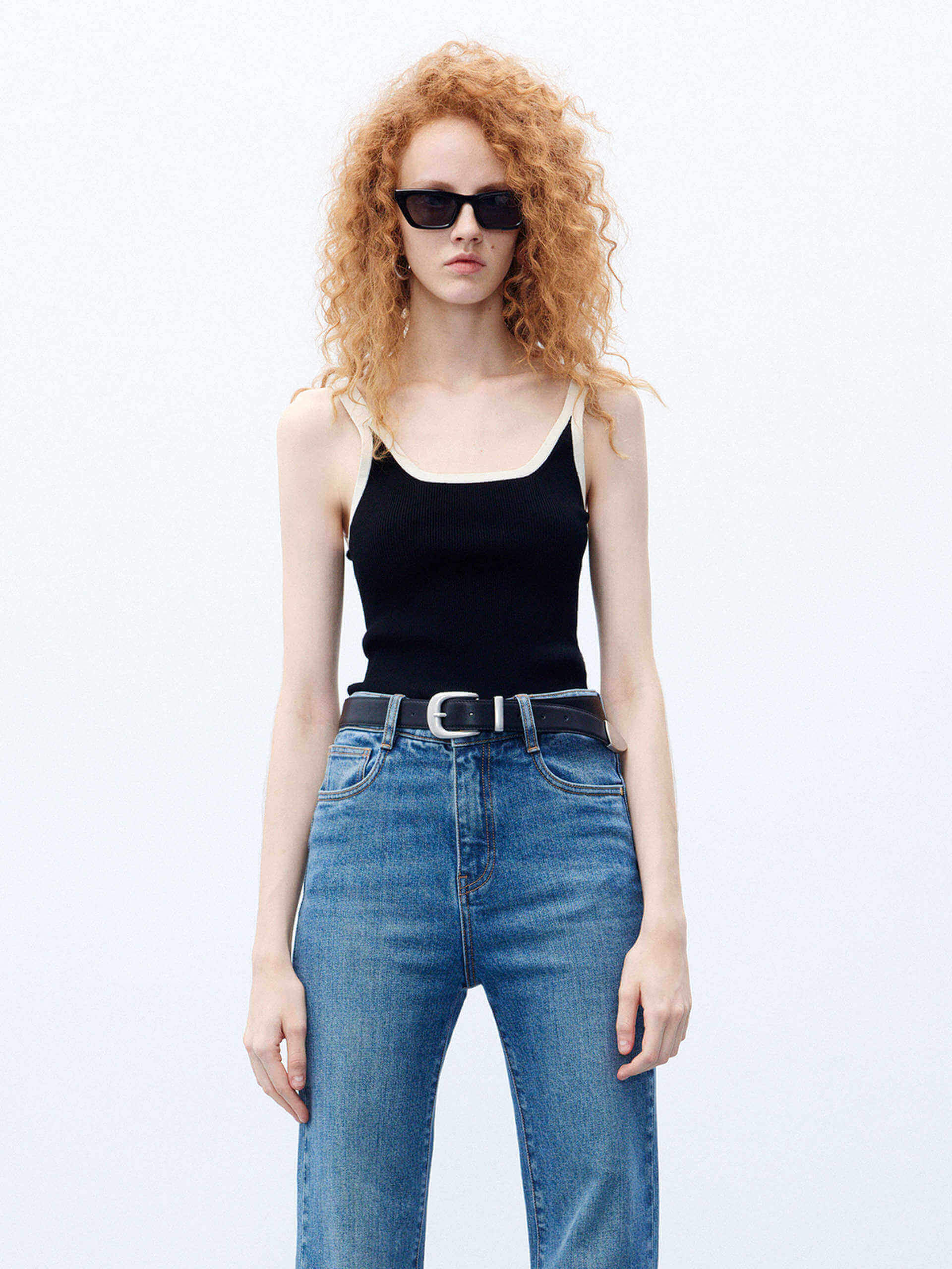 Contrasting Ribbed Tank Top - Image 14