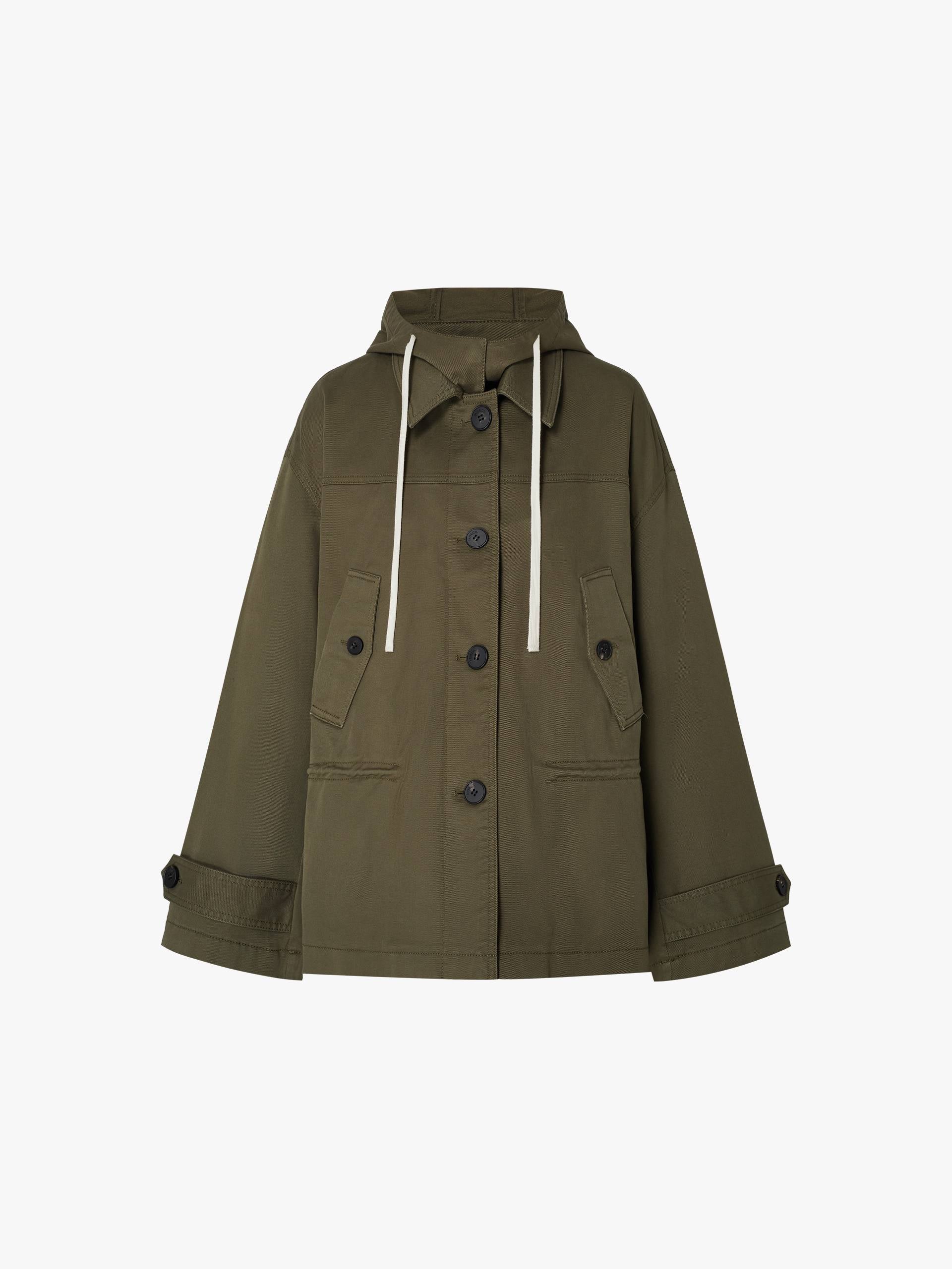 Cotton Blend Hooded Coat - Image 5
