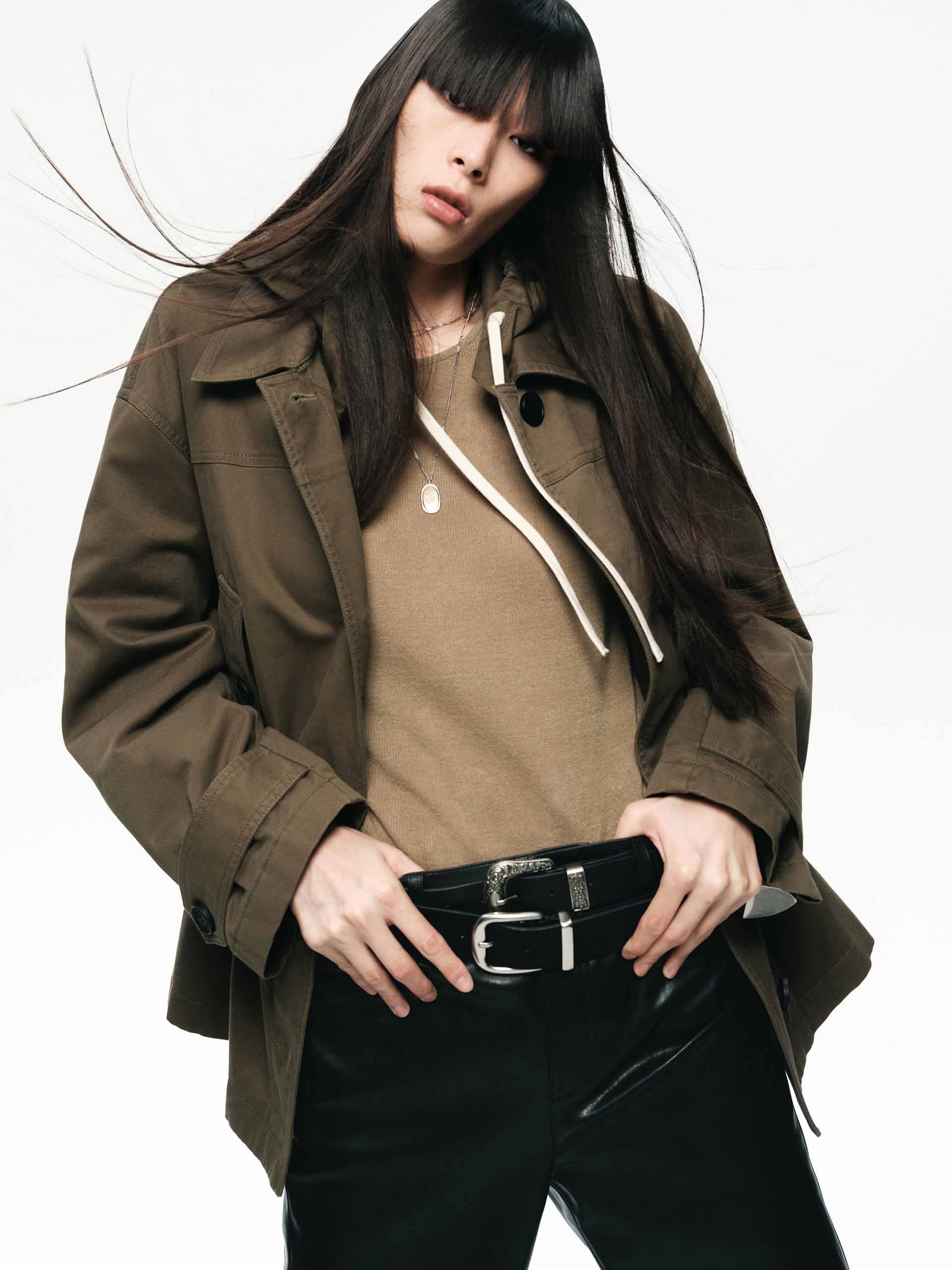 Cotton Blend Hooded Coat - Image 6