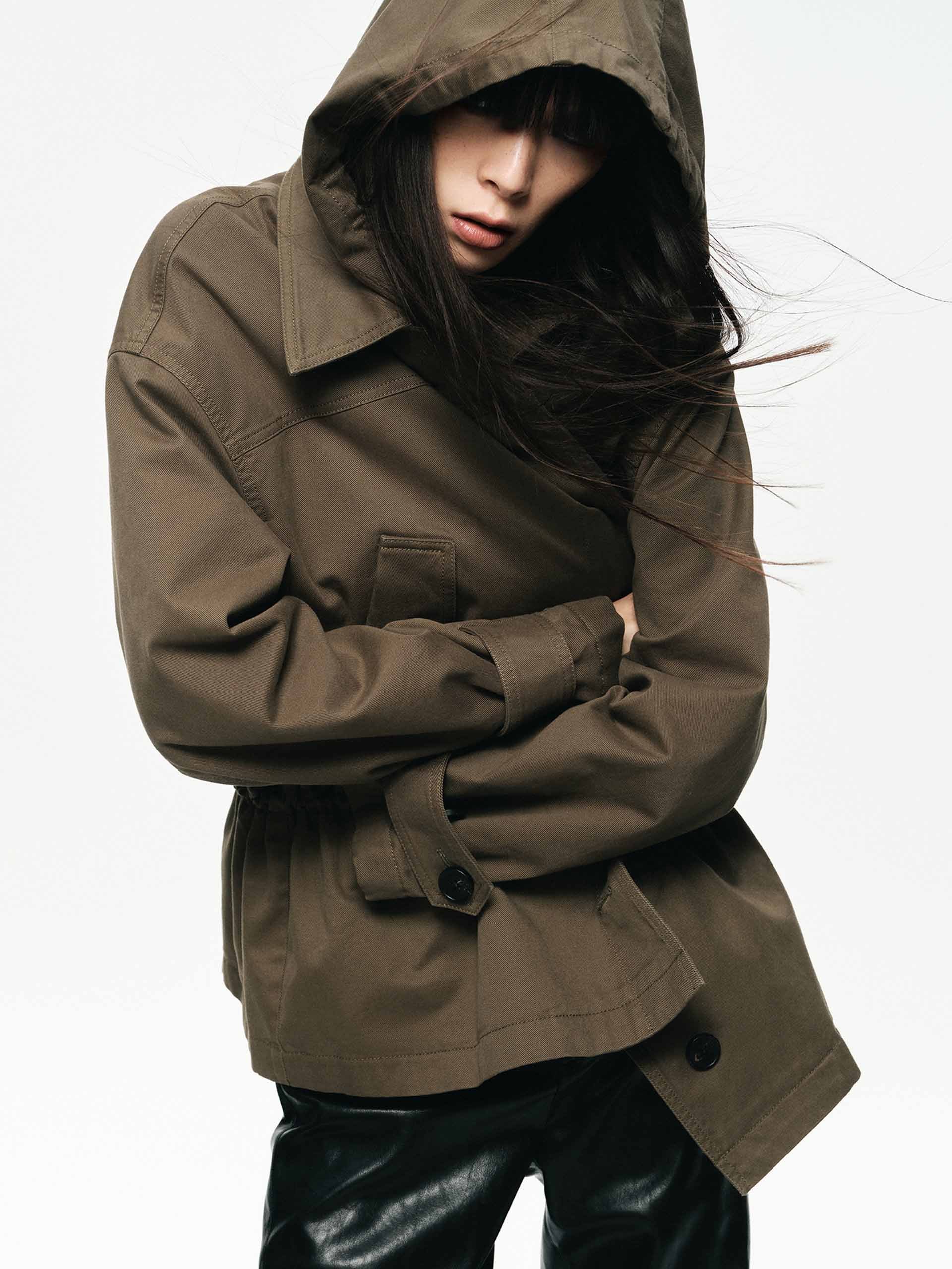 Cotton Blend Hooded Coat - Image 7