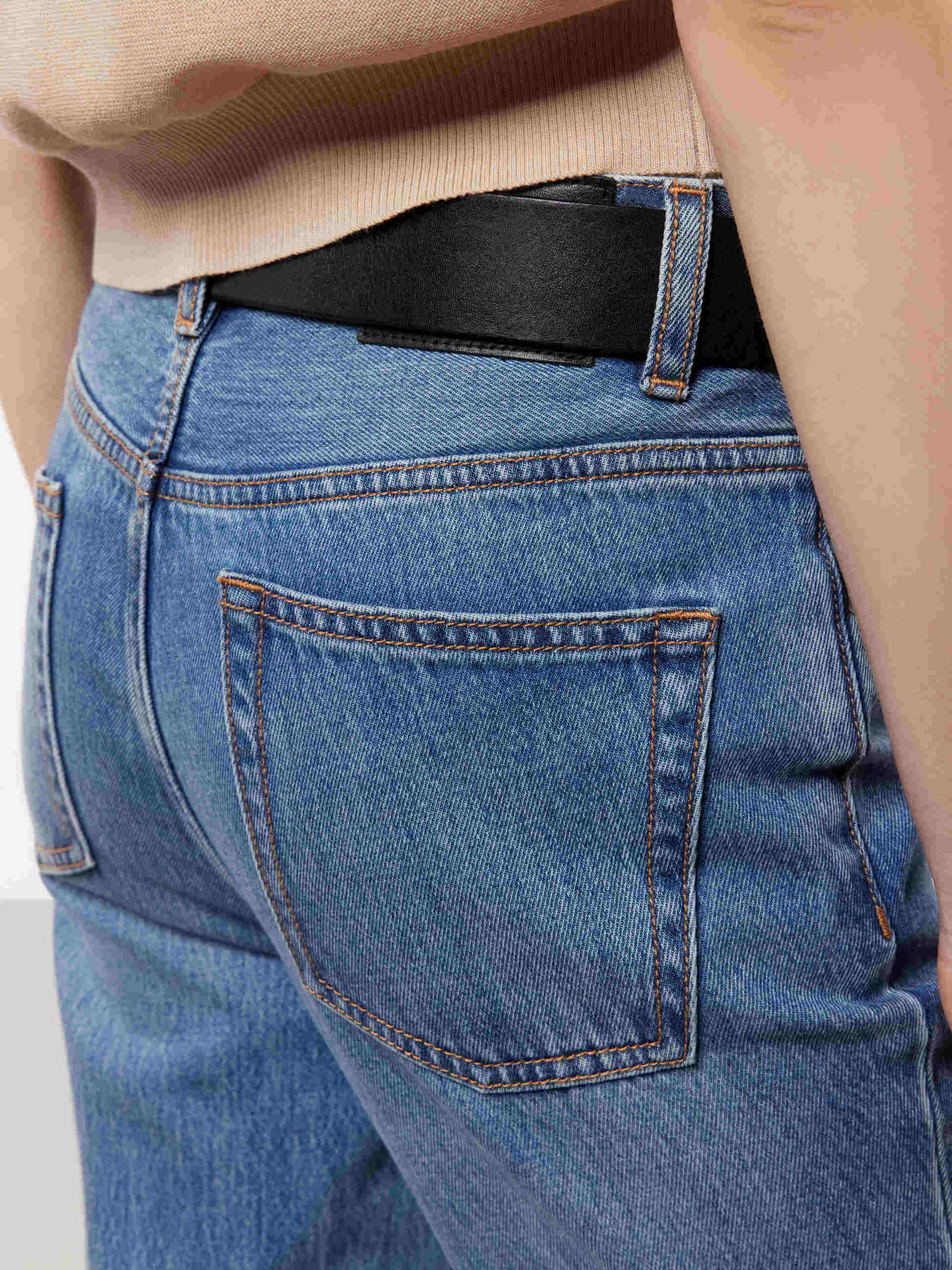 Cotton Flared Leg Jeans - Image 3