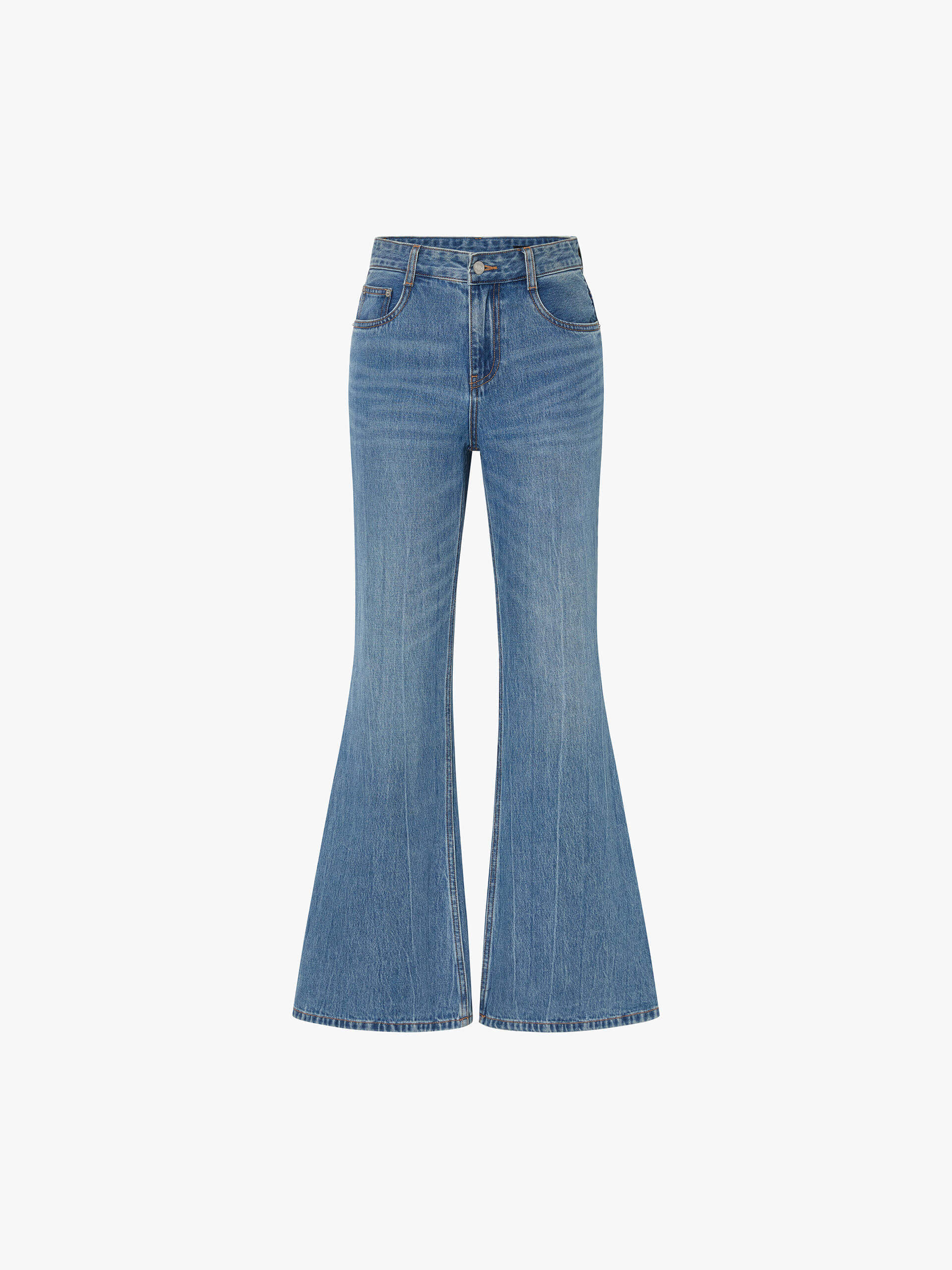 Cotton Flared Leg Jeans - Image 5