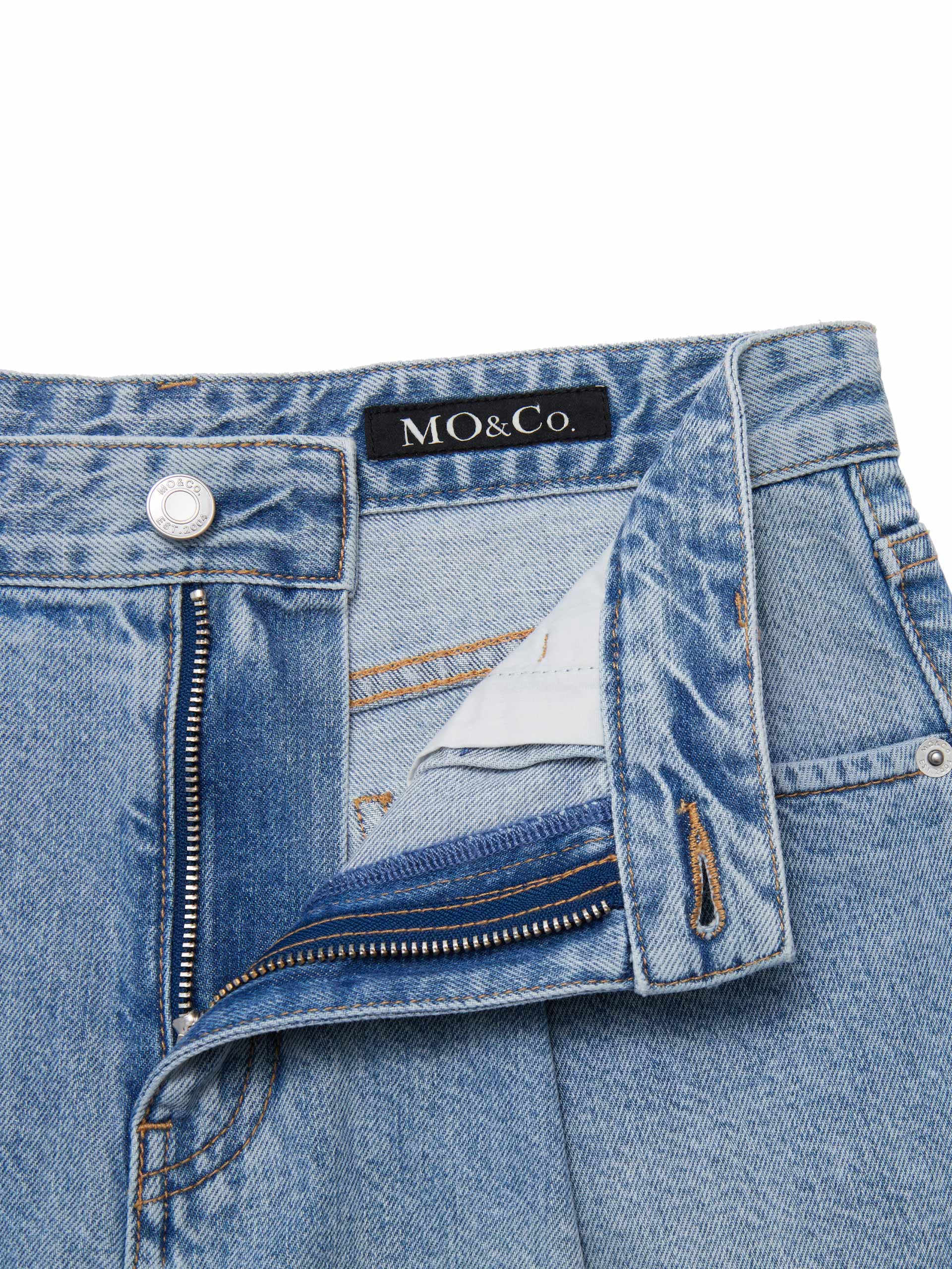 Cotton High Waist Denim Shorts - Image 9