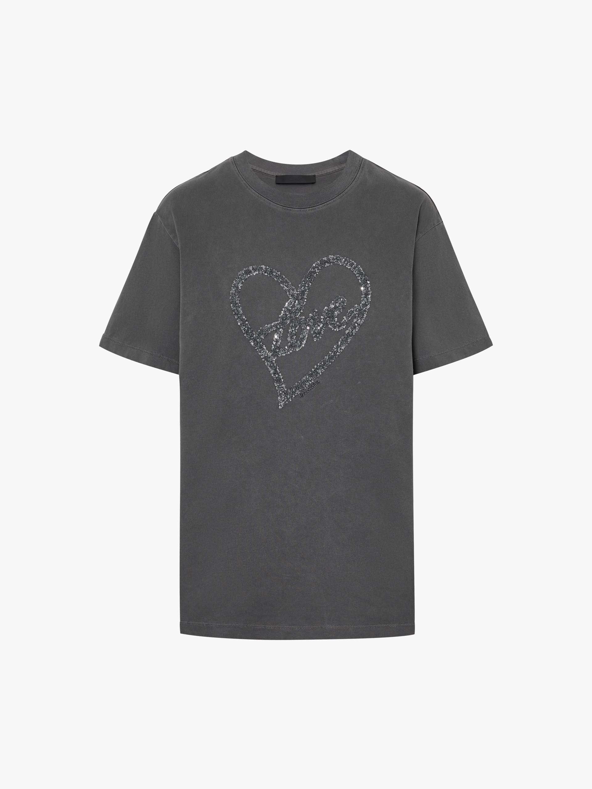 Cotton T-shirt with Heart Pattern - Image 5