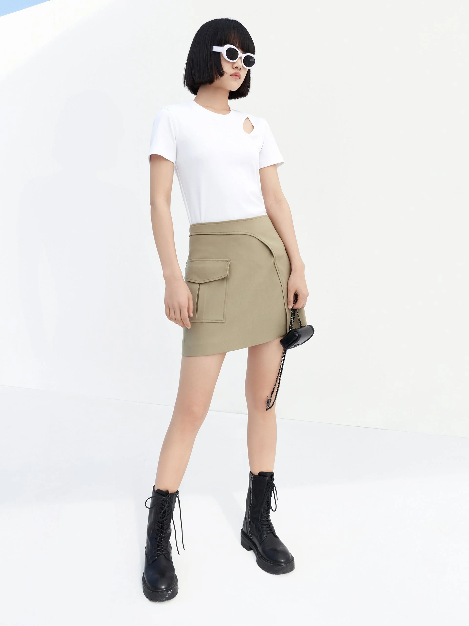 HOT SALE Crewneck Cotton Openwork T-shirt - Image 13