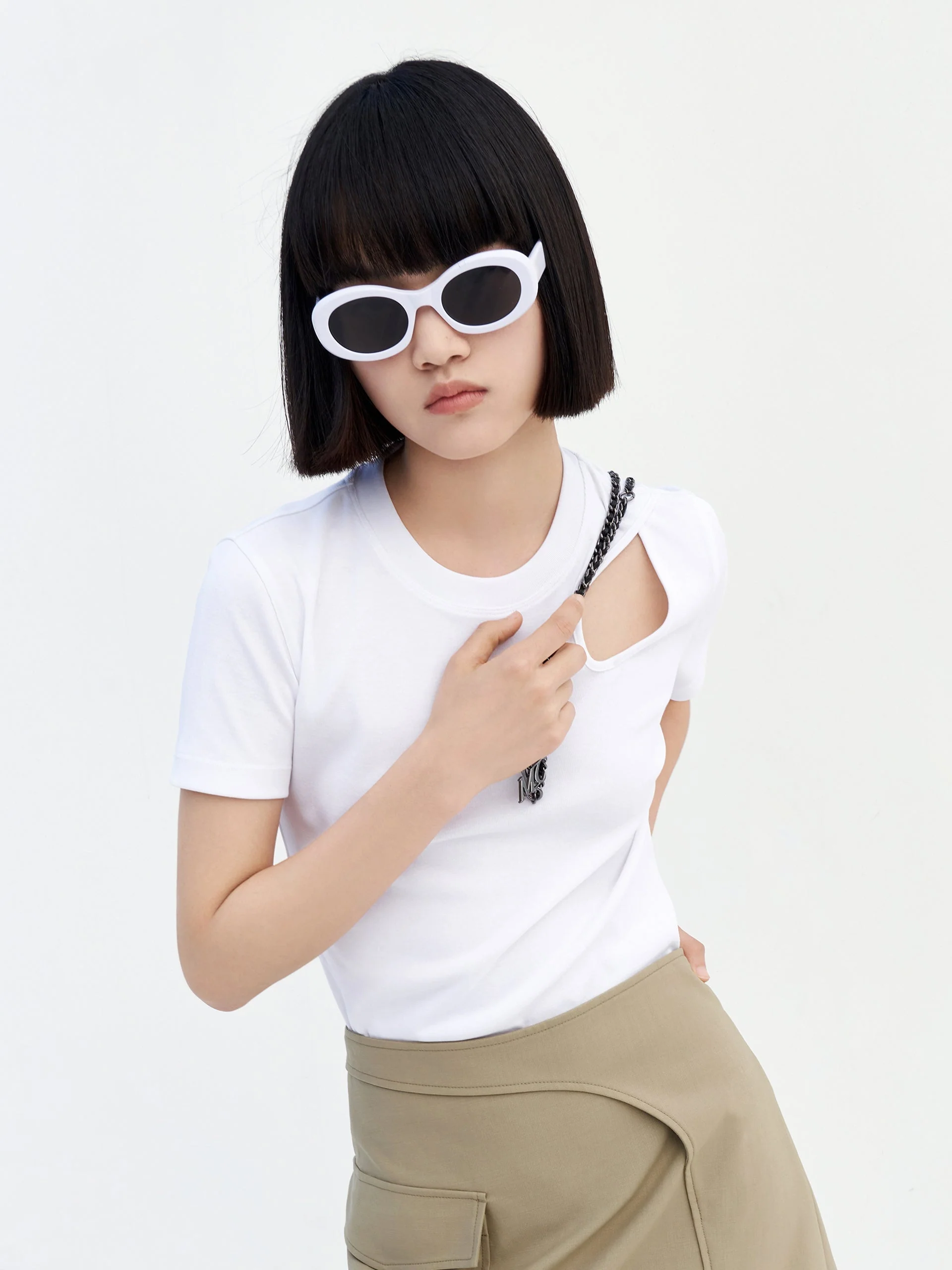 HOT SALE Crewneck Cotton Openwork T-shirt - Image 15