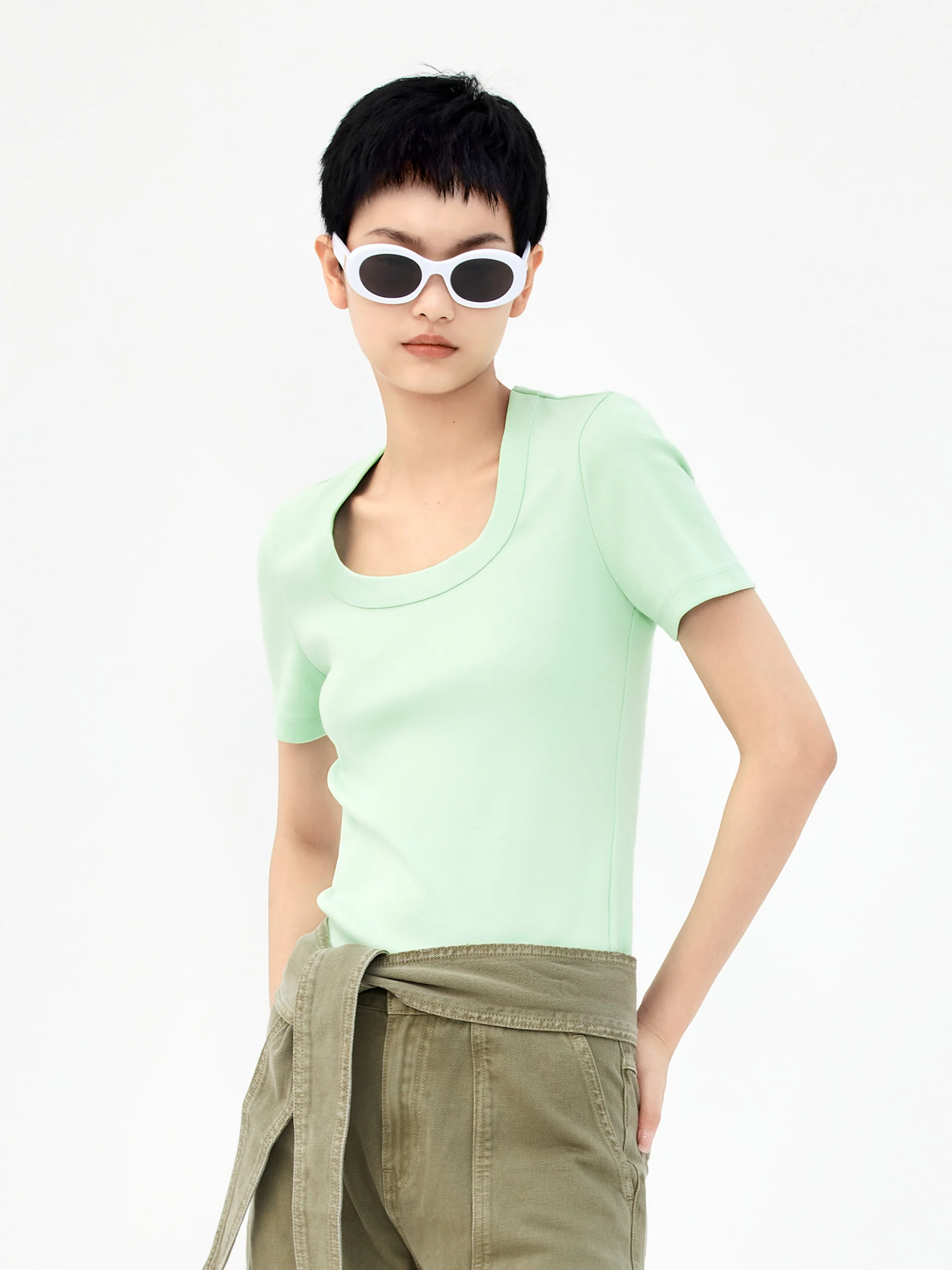 Crewneck Elastic T-shirt - Image 7