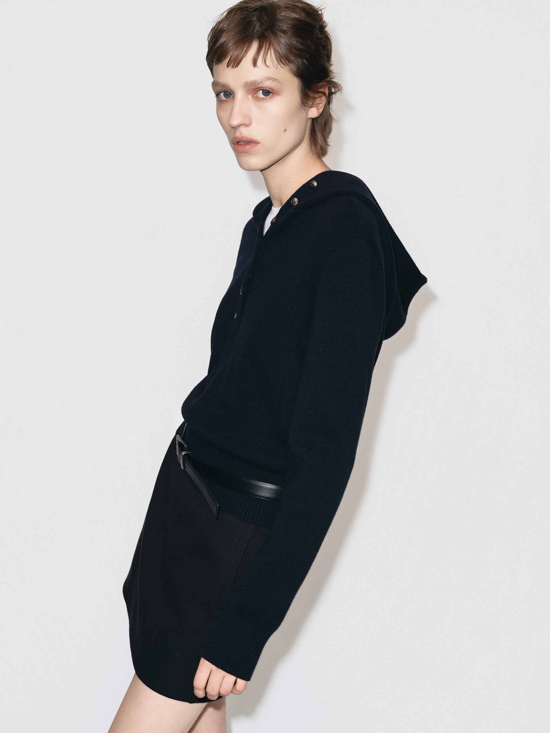 Cropped Hooded Knitted Top - Image 6