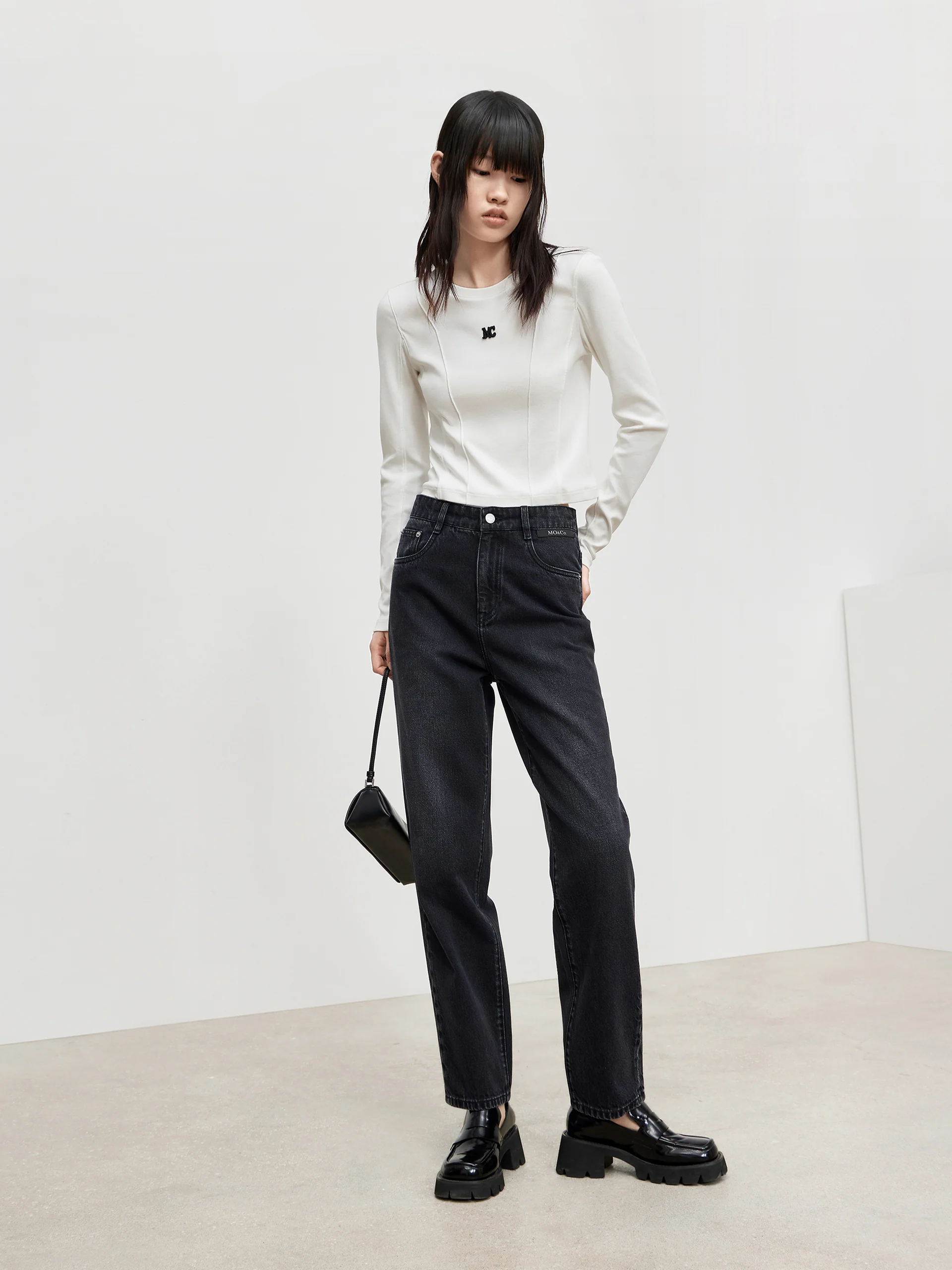 Cropped Long Sleeve T-Shirt - Image 4