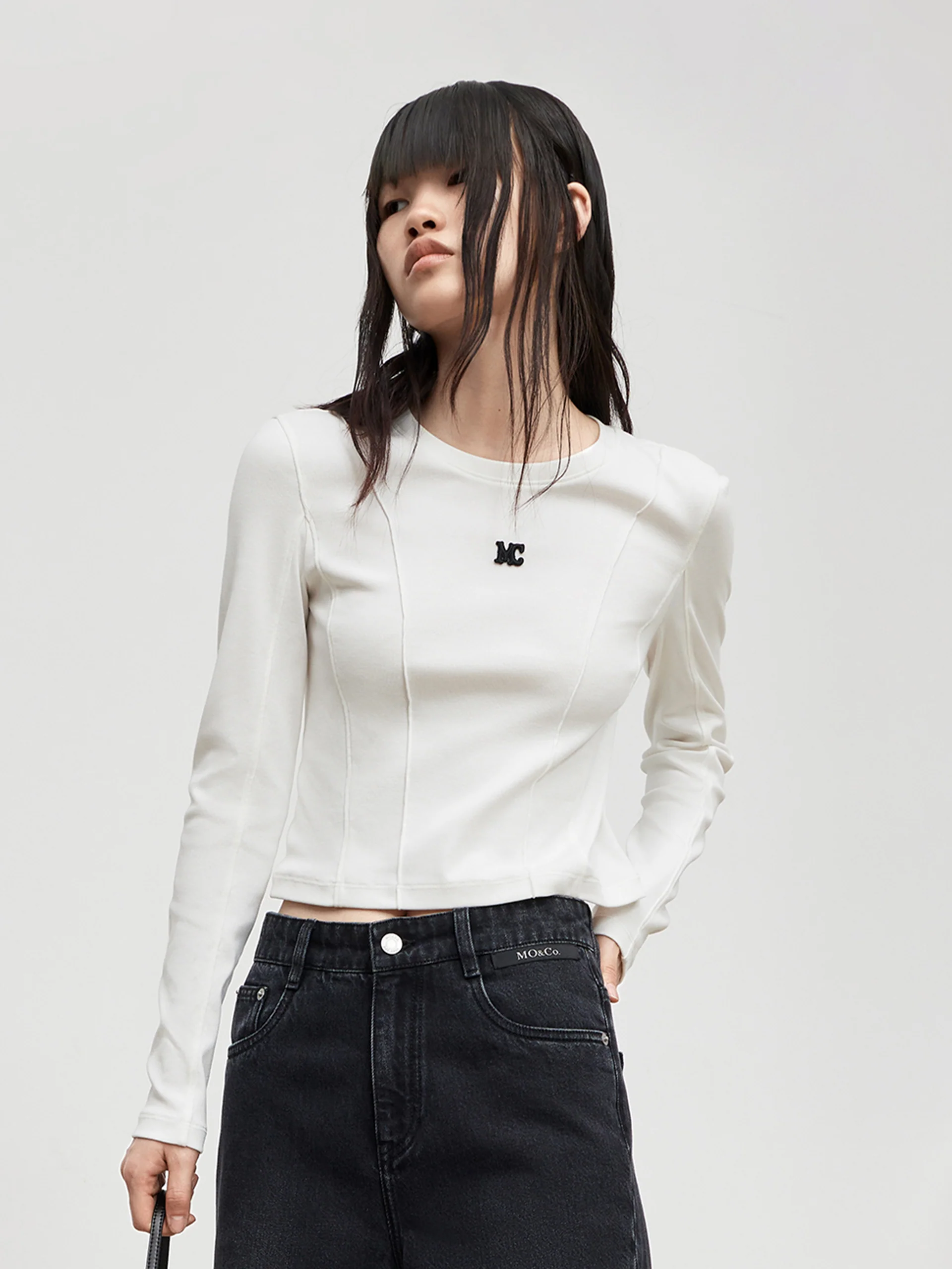 Cropped Long Sleeve T-Shirt - Image 5