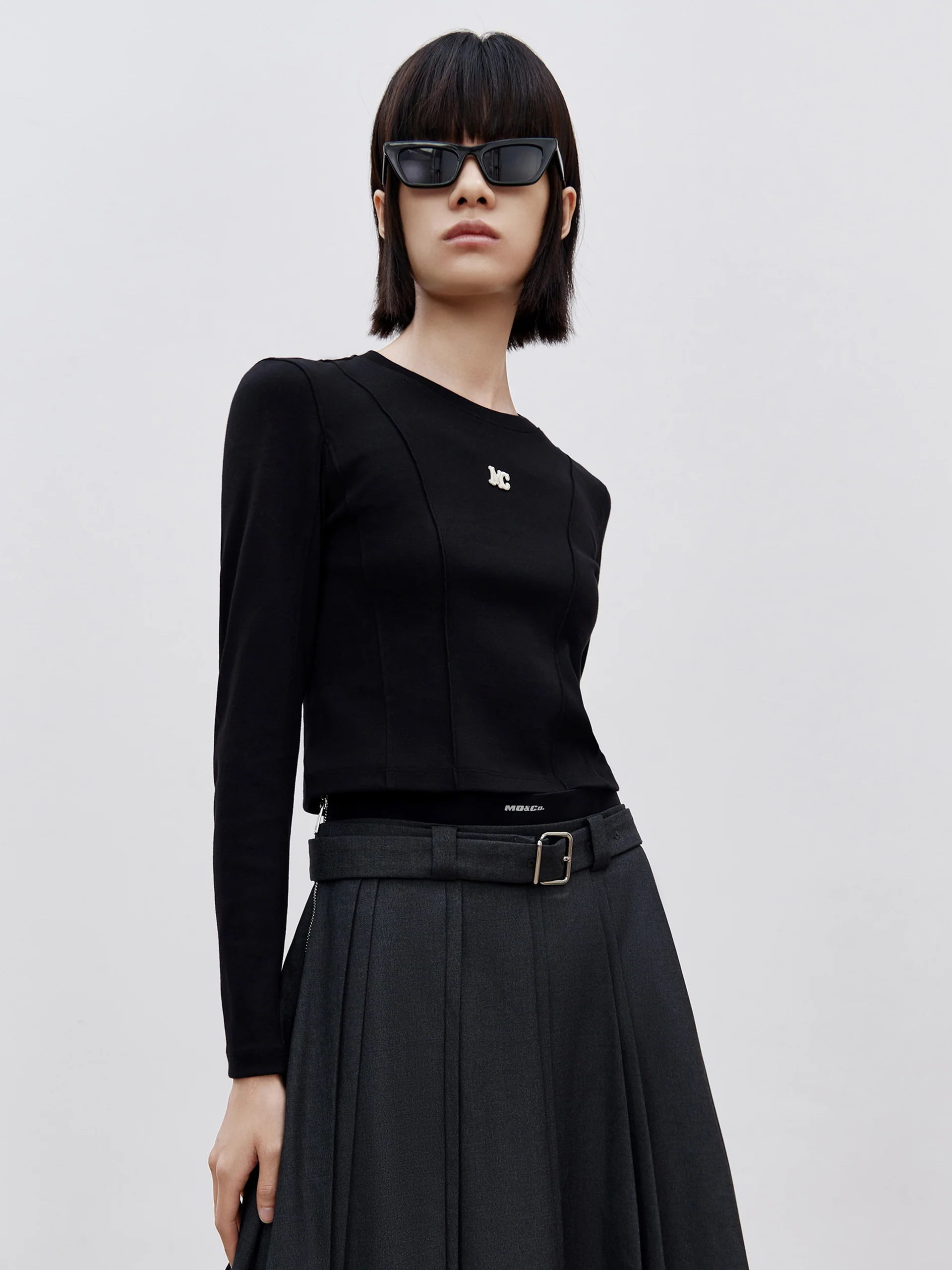 Cropped Long Sleeve T-Shirt - Image 7