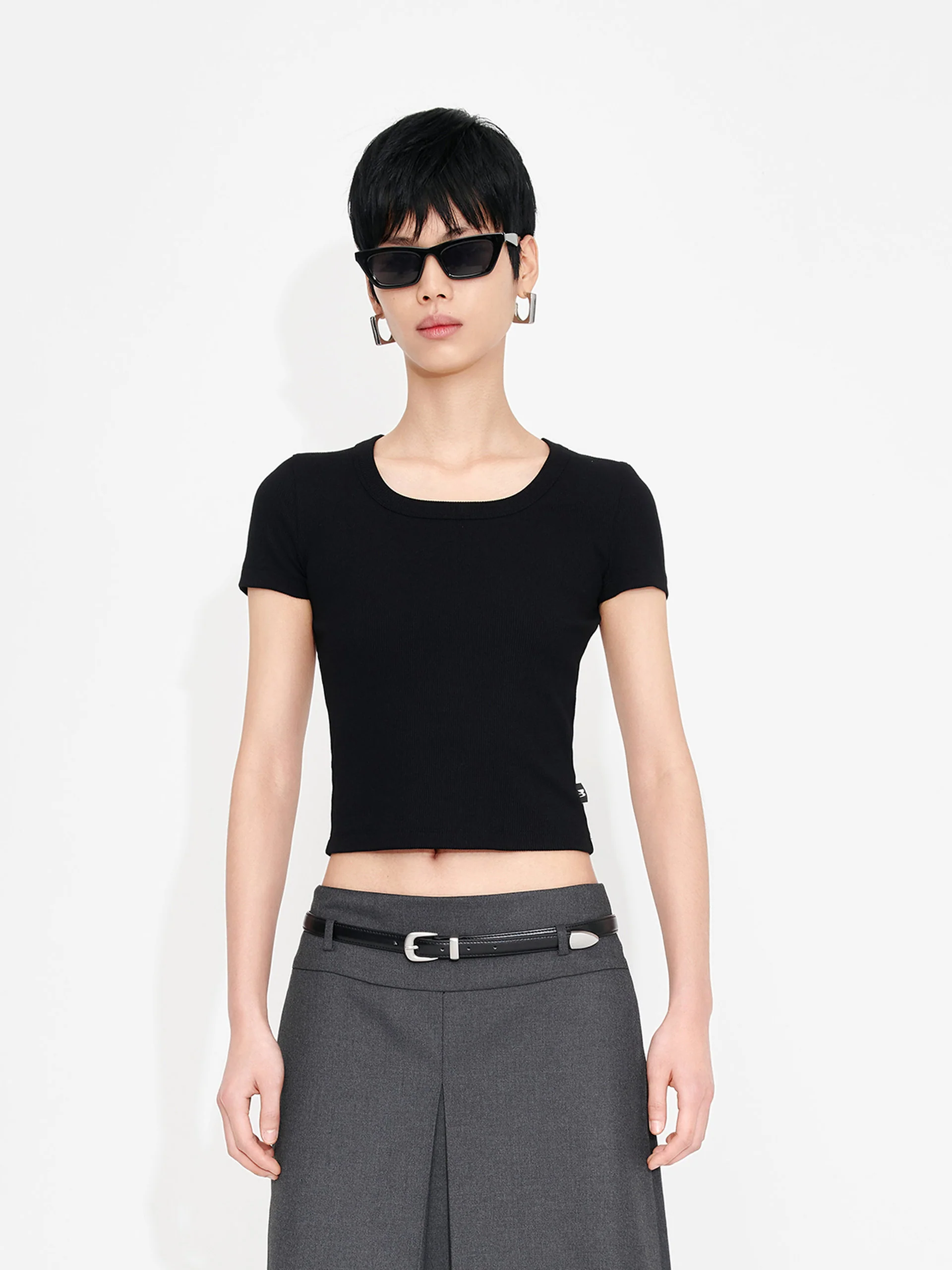 Cropped Slim Fit T-shirt - Image 14