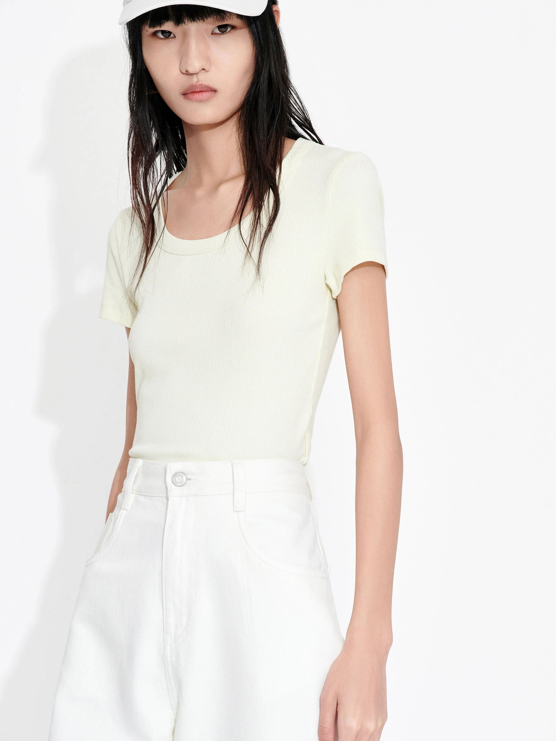 Cropped Slim Fit T-shirt - Image 6