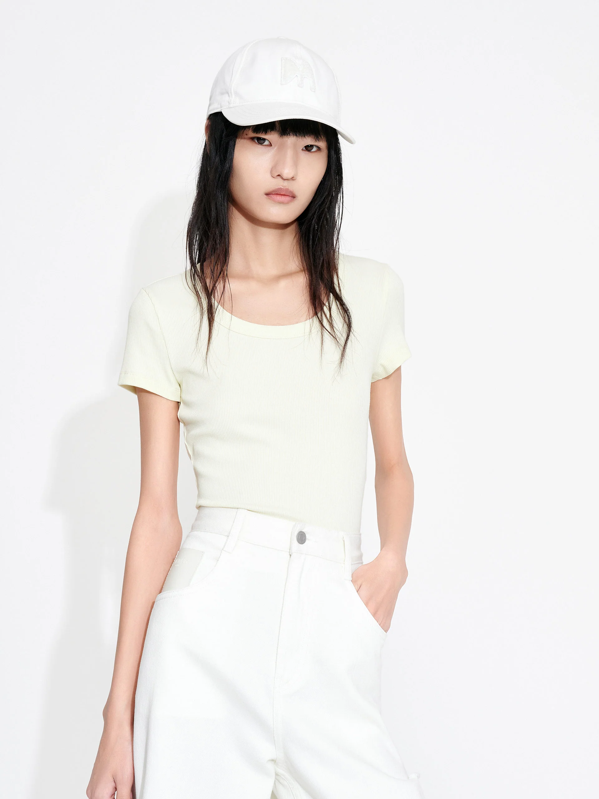 Cropped Slim Fit T-shirt - Image 7