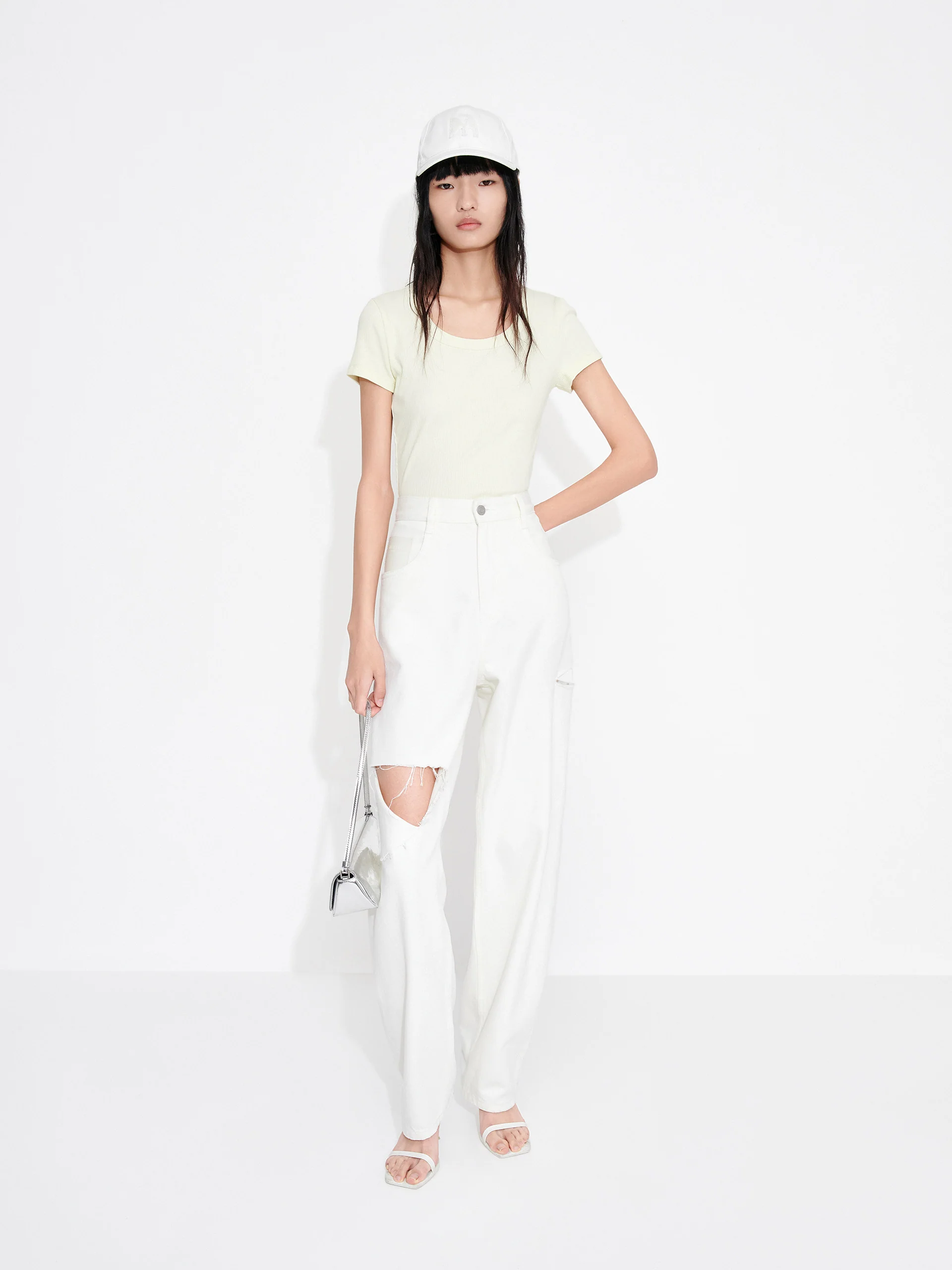 Cropped Slim Fit T-shirt - Image 8