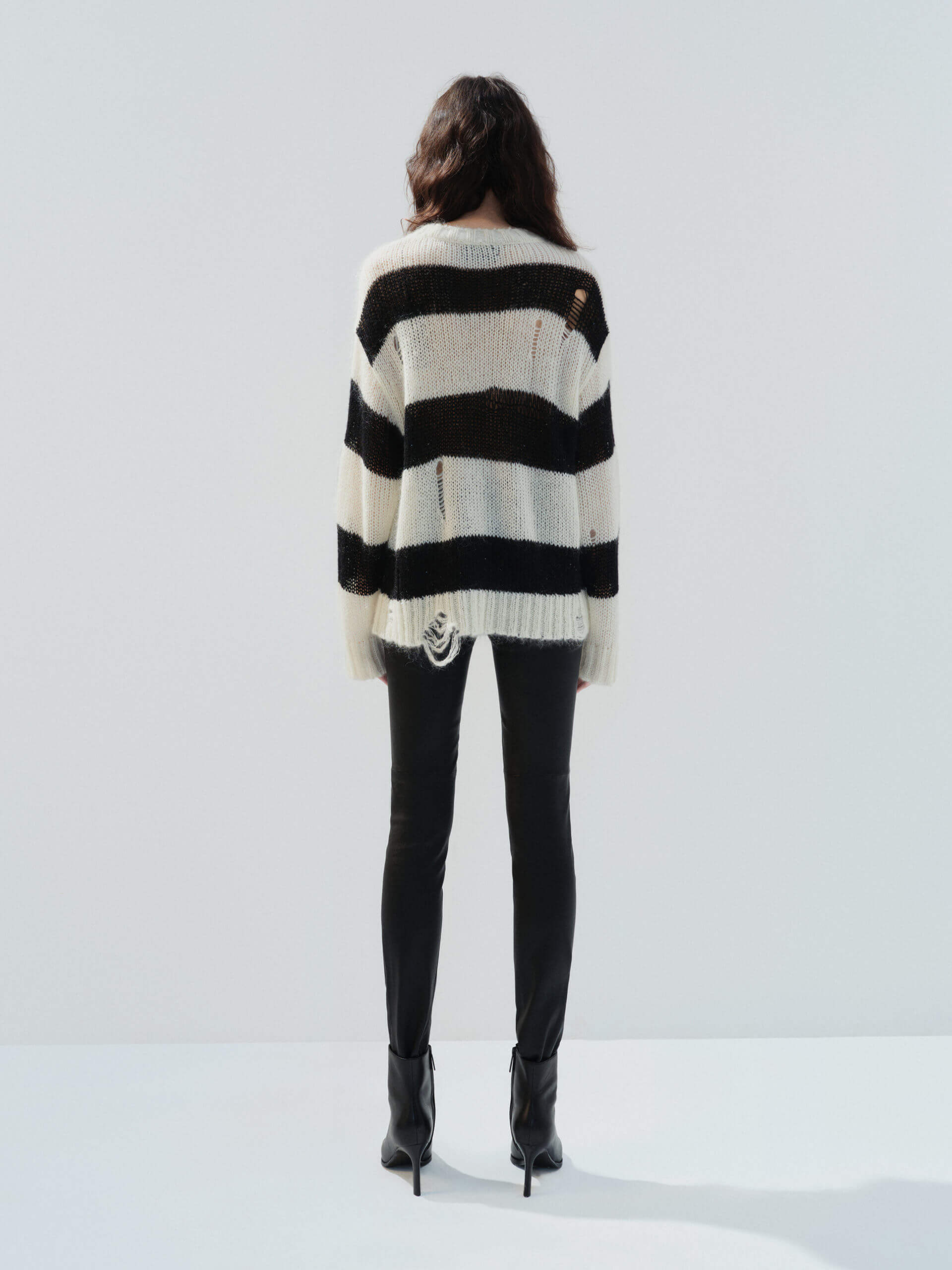 Distressed Detail Striped Sweater - Image 7