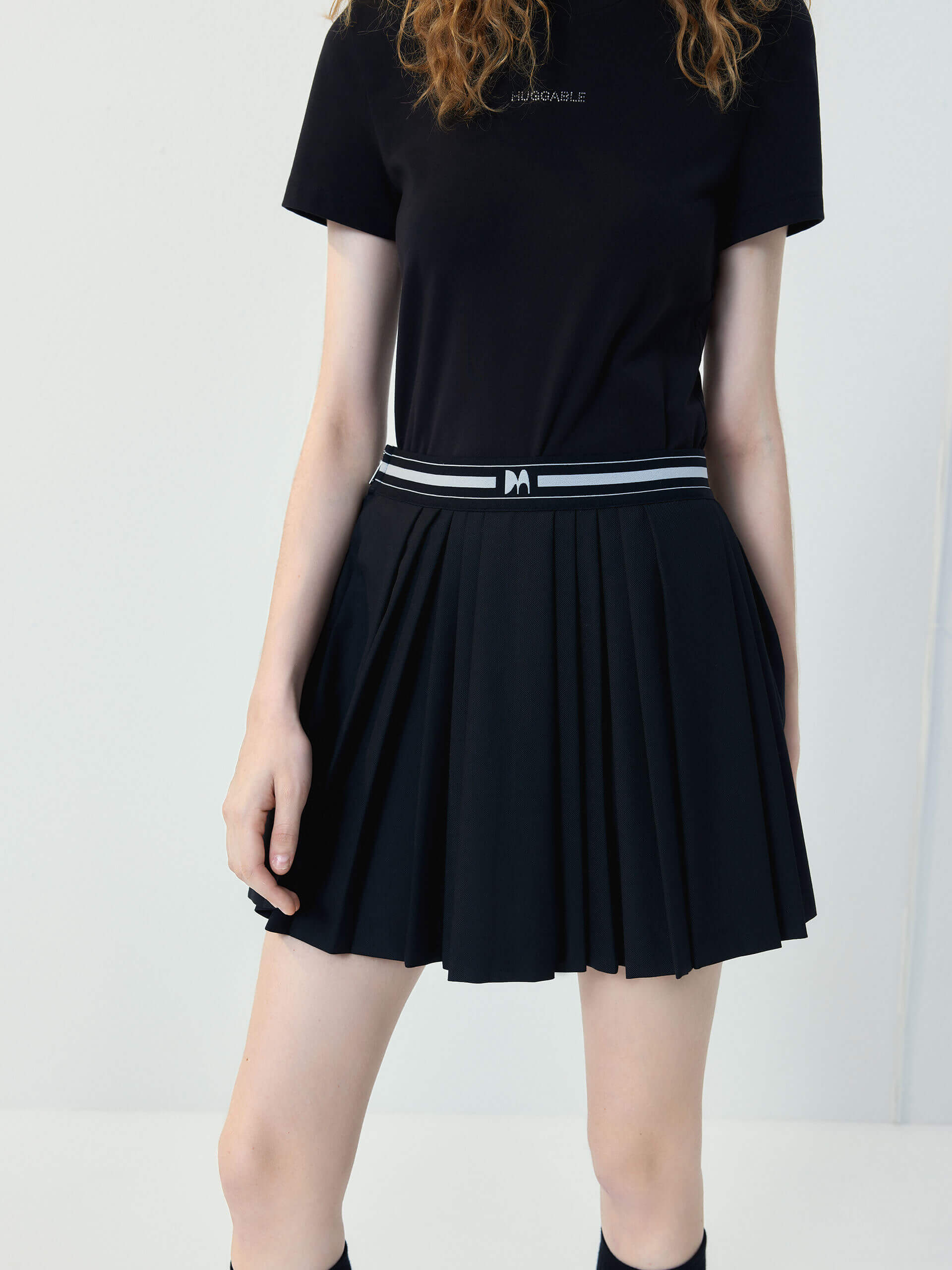 Elasticated Waist Pleated Skirt - Image 14