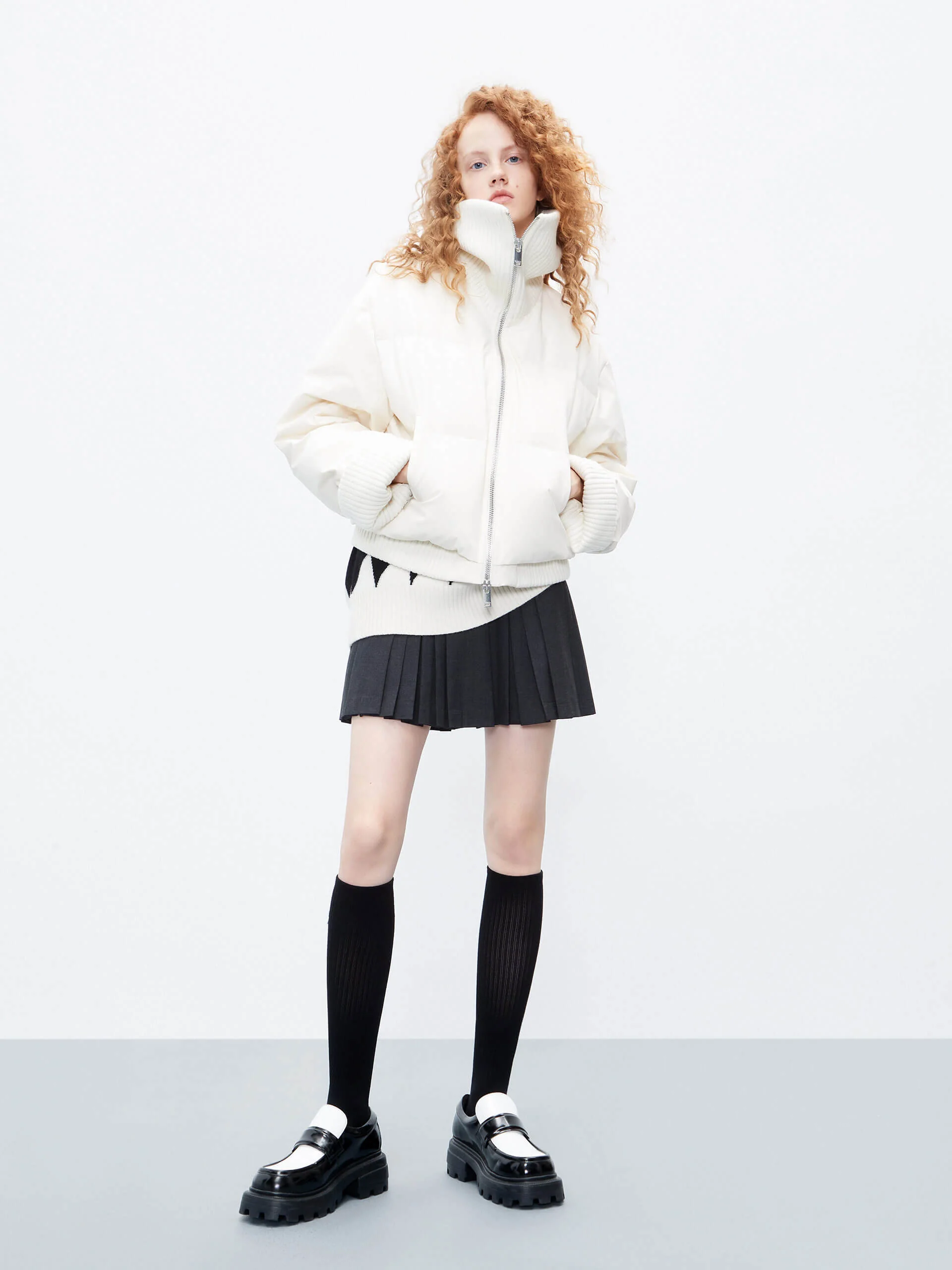 Elasticated Waist Pleated Skirt - Image 6