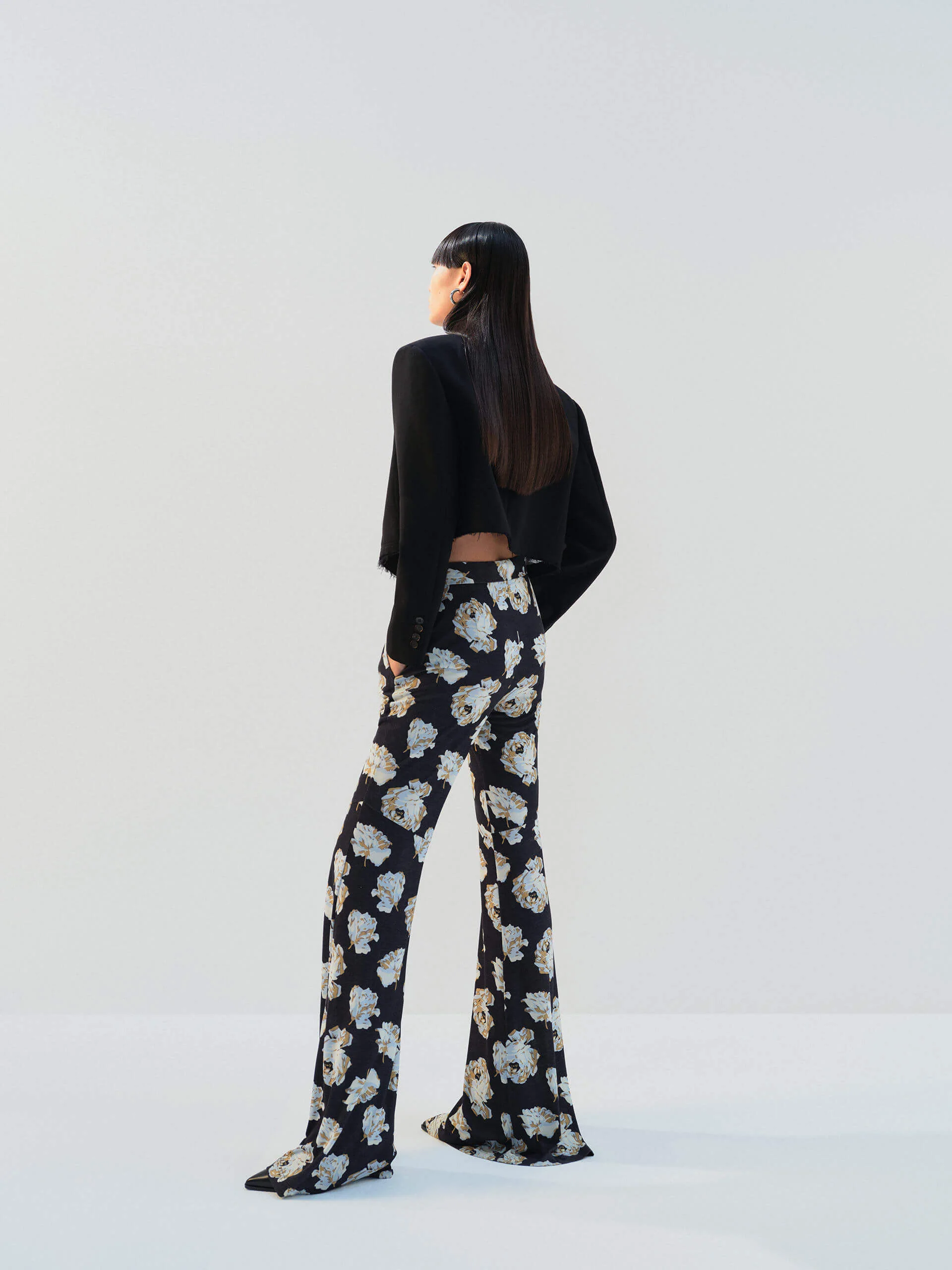 Floral Printed Flared Pants - Image 6