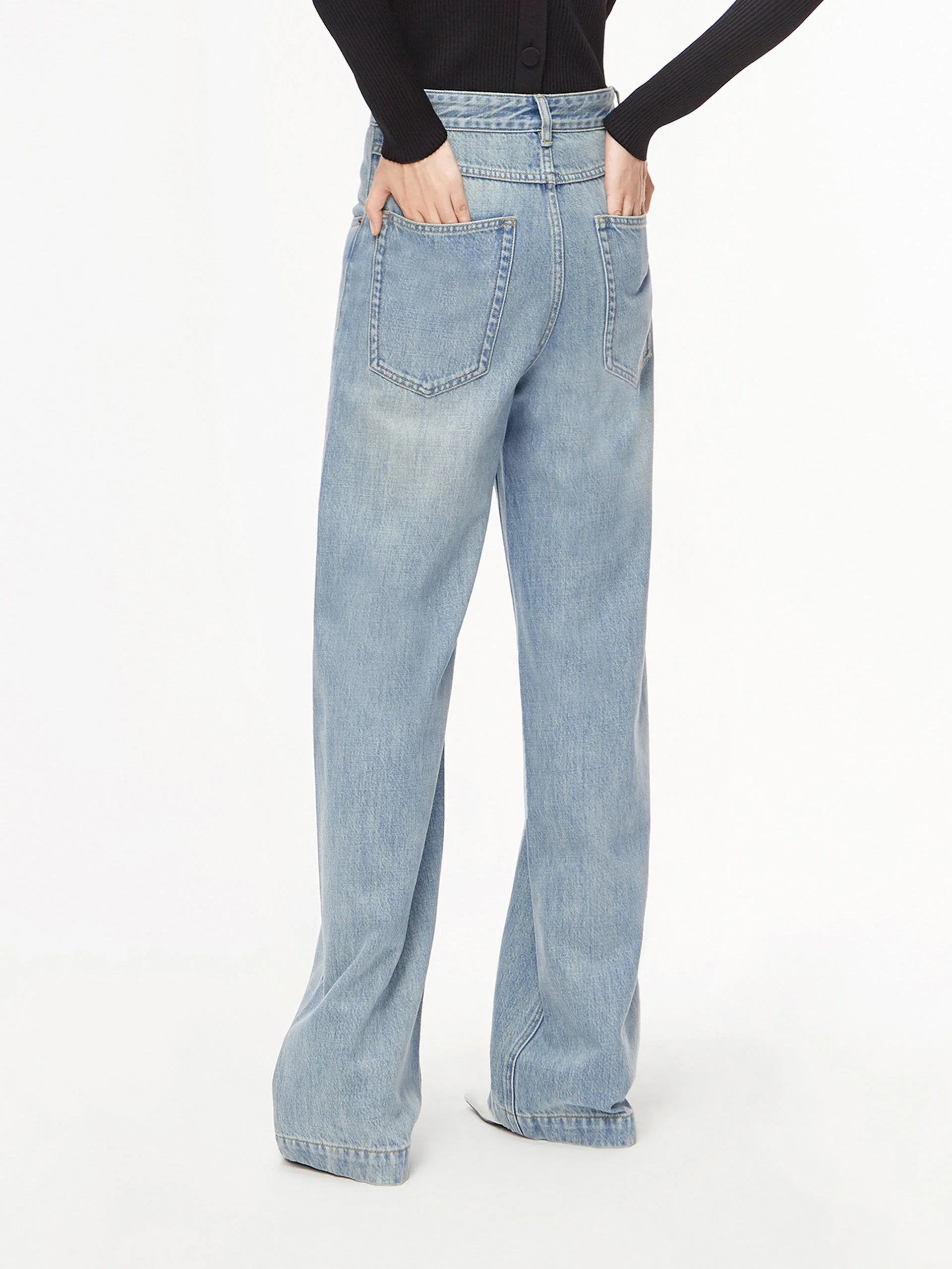 Flowy Long Wide Leg Jeans - Image 5
