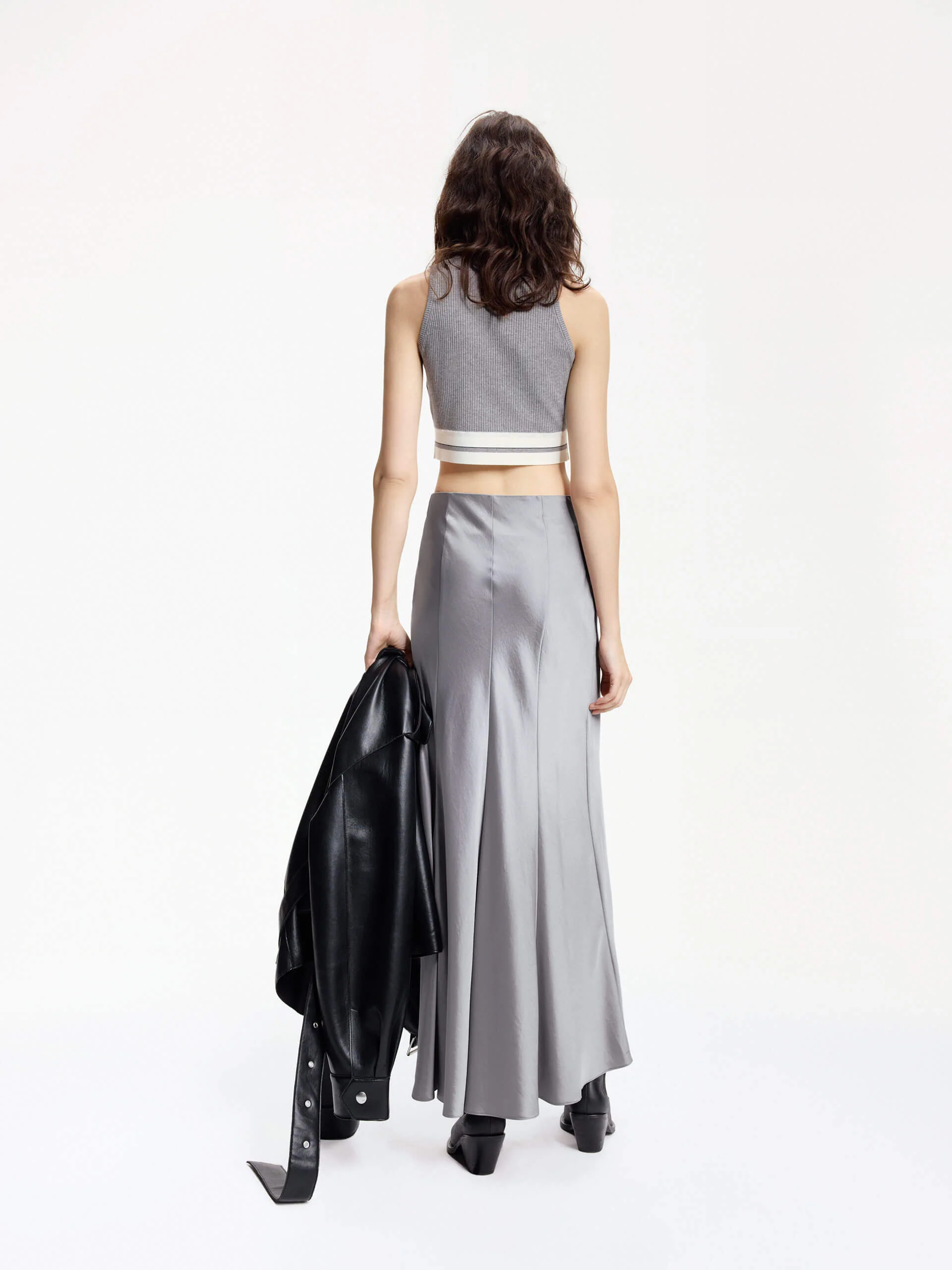 High Rise Satin Maxi Skirt - Image 3