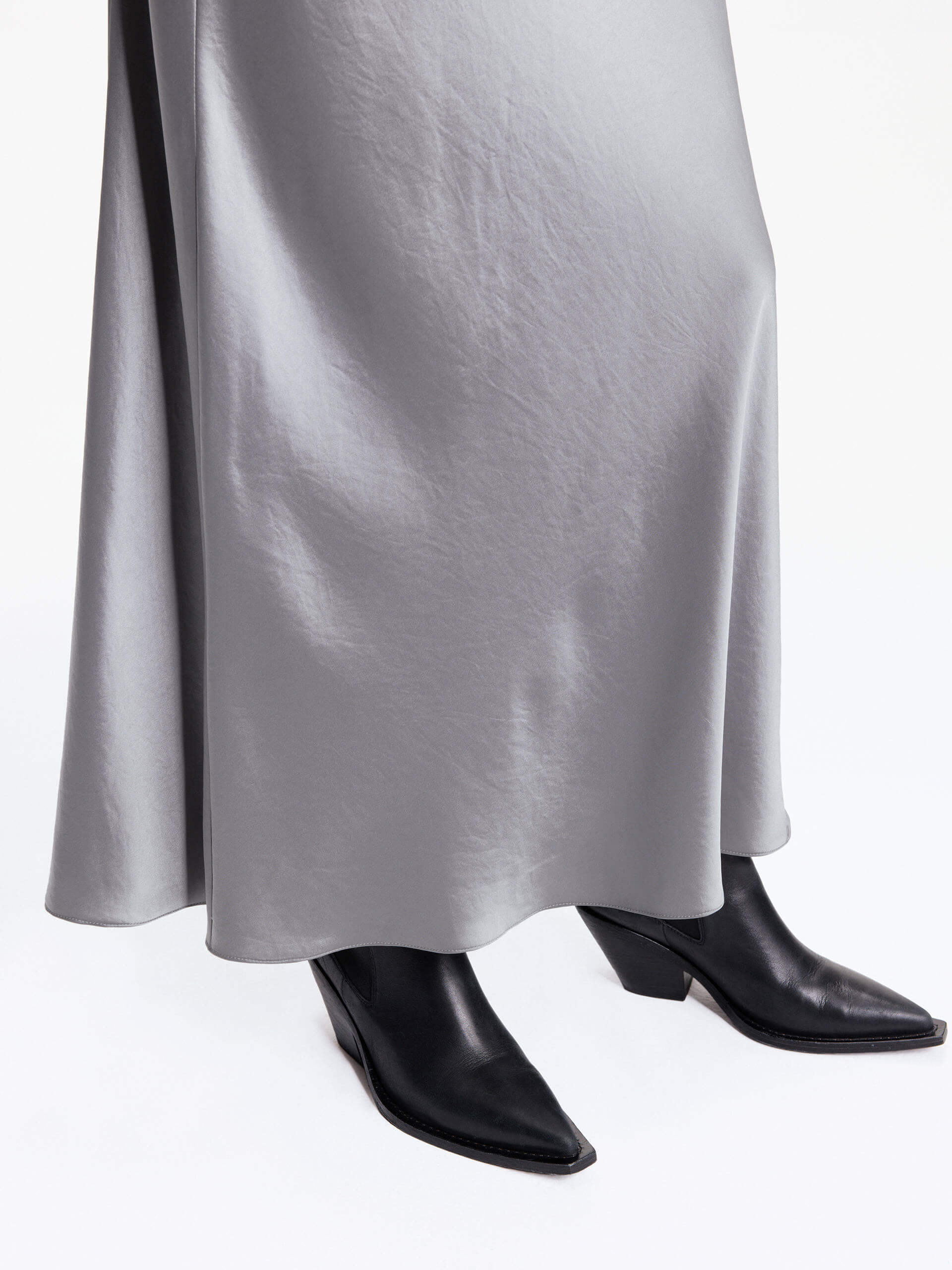 High Rise Satin Maxi Skirt - Image 6