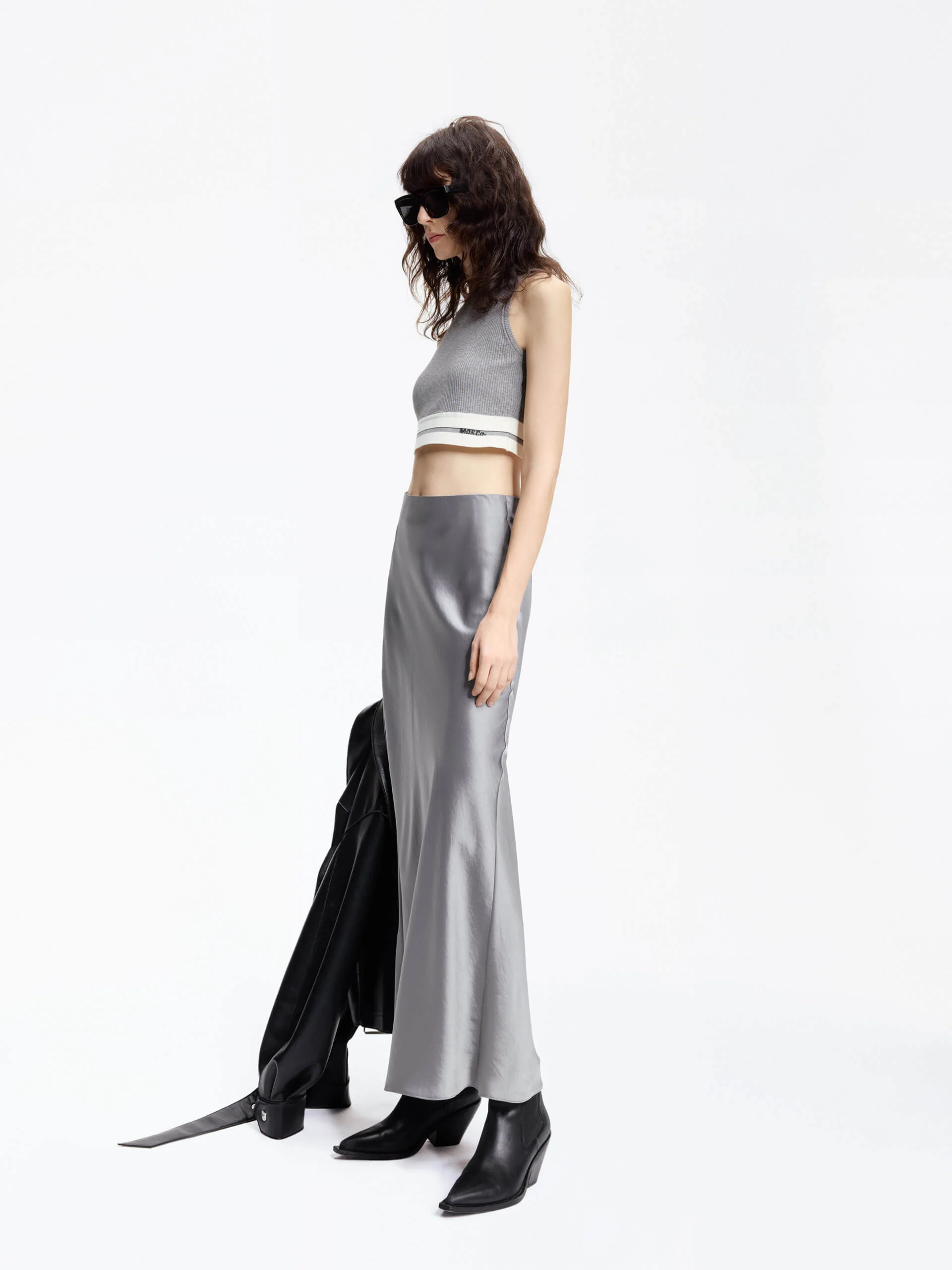 High Rise Satin Maxi Skirt - Image 7