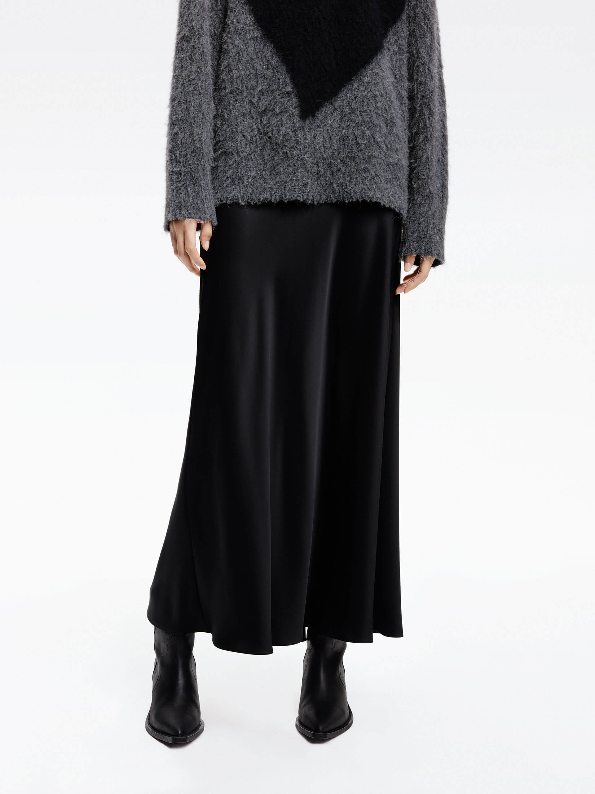 High Rise Satin Maxi Skirt - Image 9