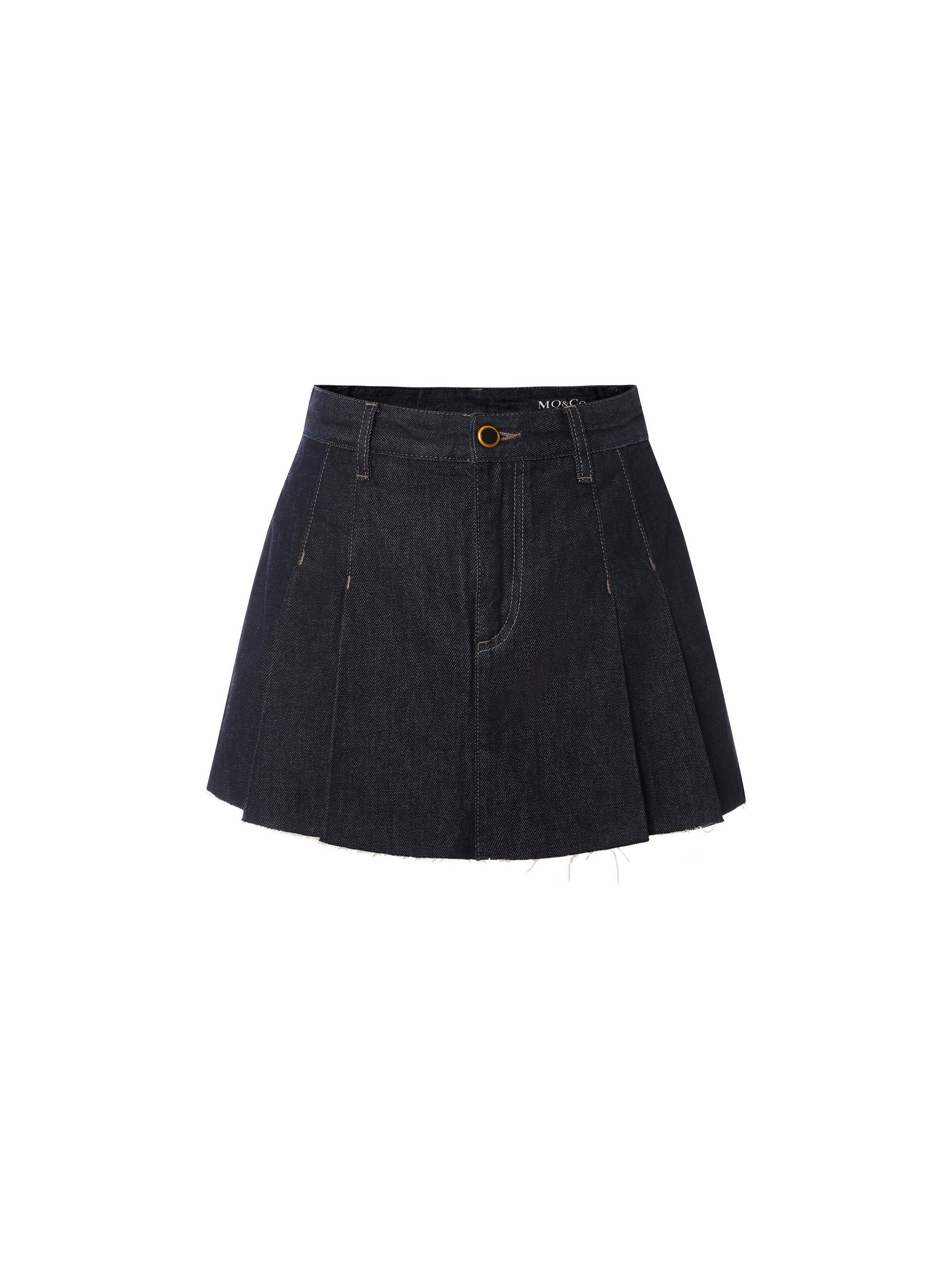 High Waist Pleated Denim Culottes - Image 7