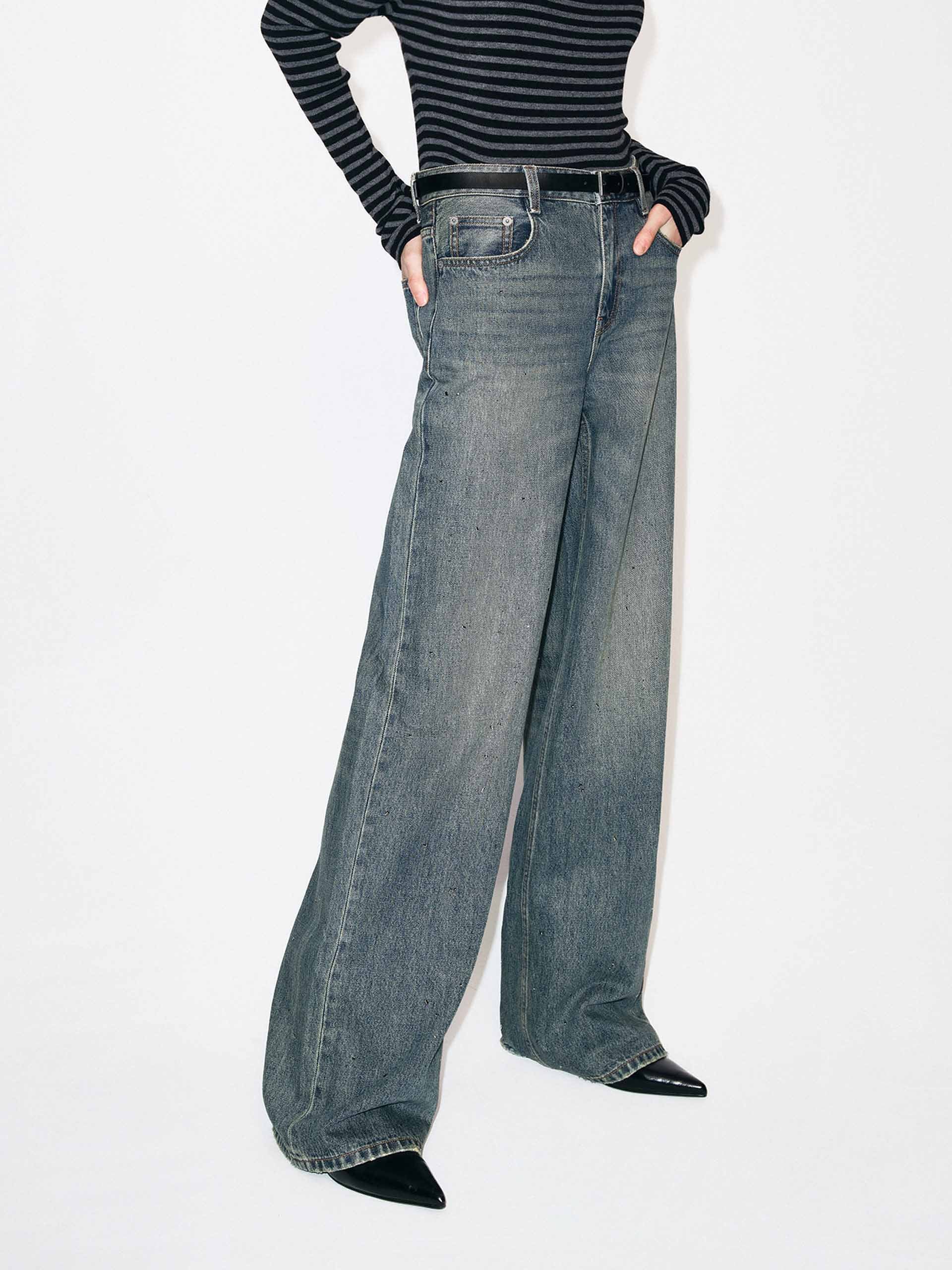 Hotfix Rhinestone Vintage Jeans - Image 3
