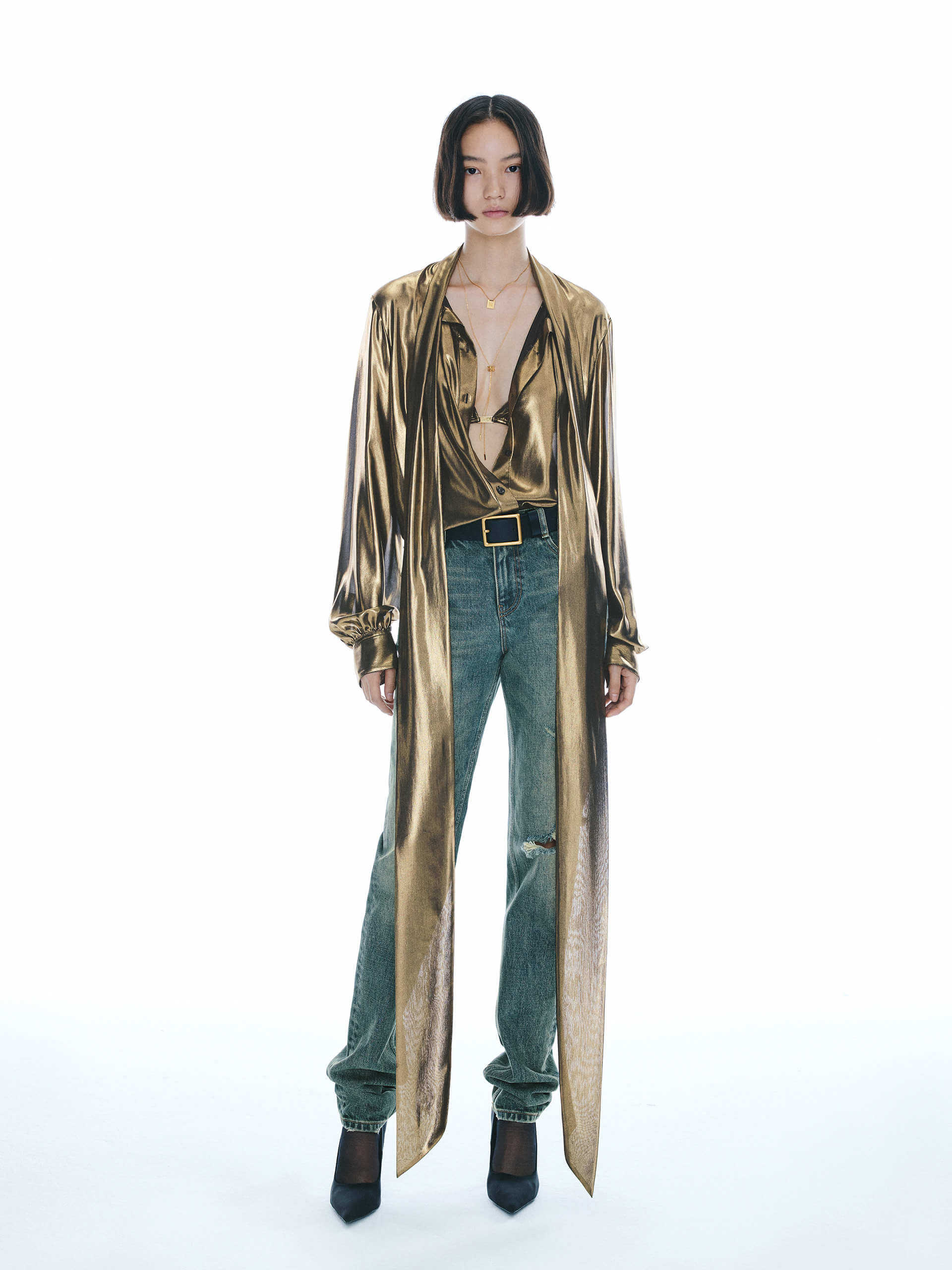 Long Sleeve Tie Blouse - Image 3