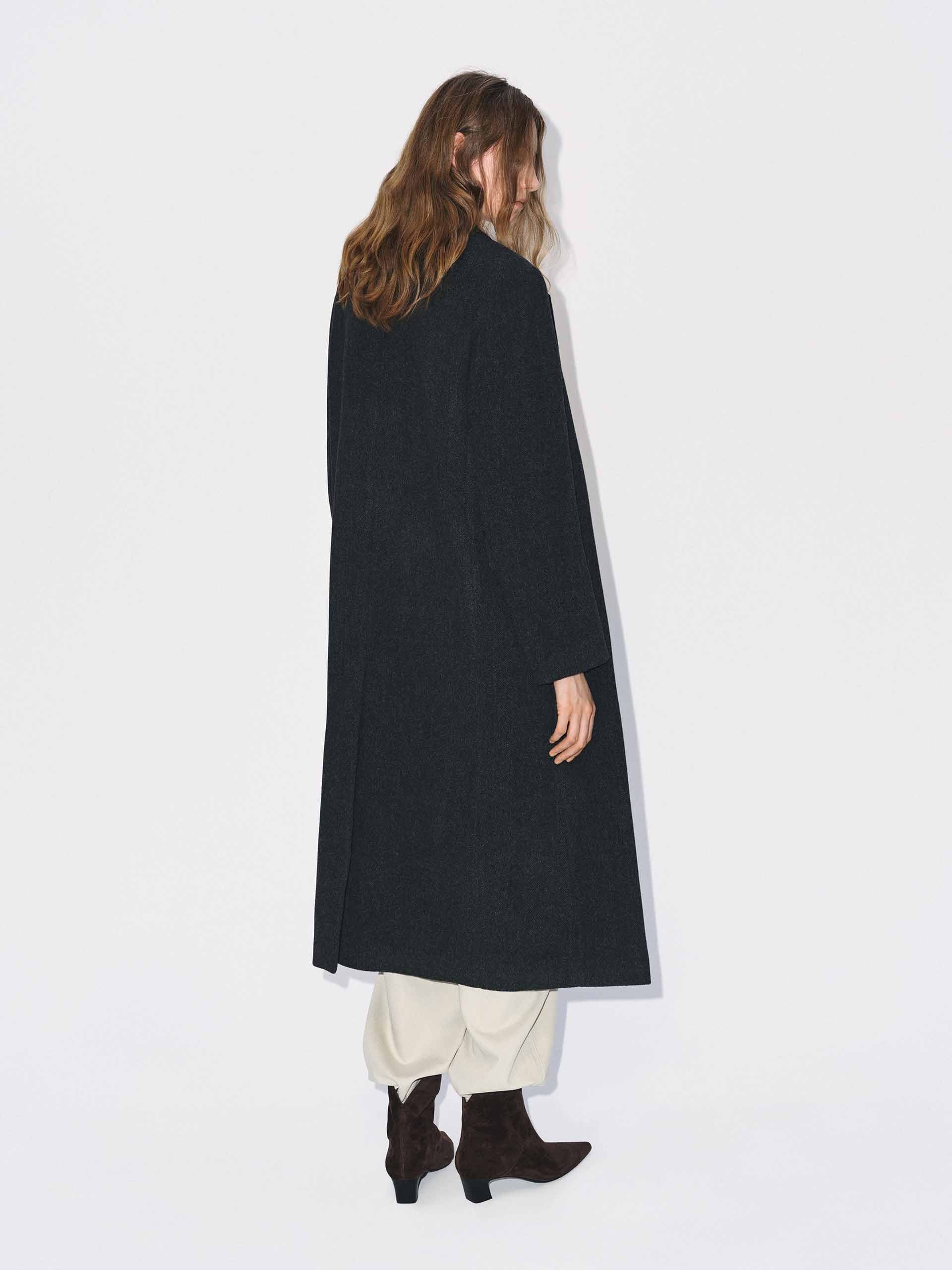 Longline Wool Blend Coat - Image 3