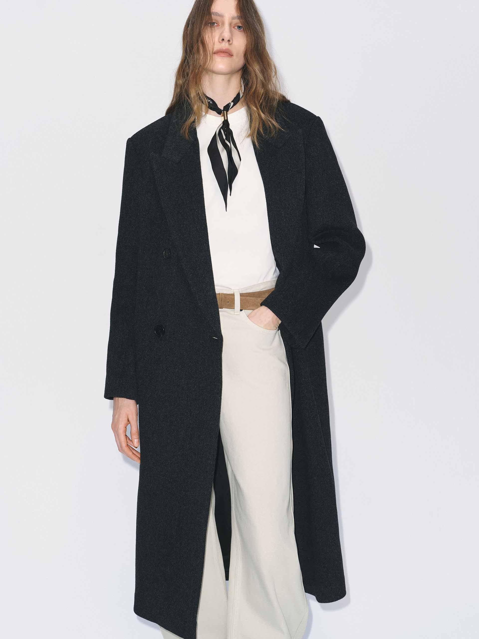 Longline Wool Blend Coat - Image 7