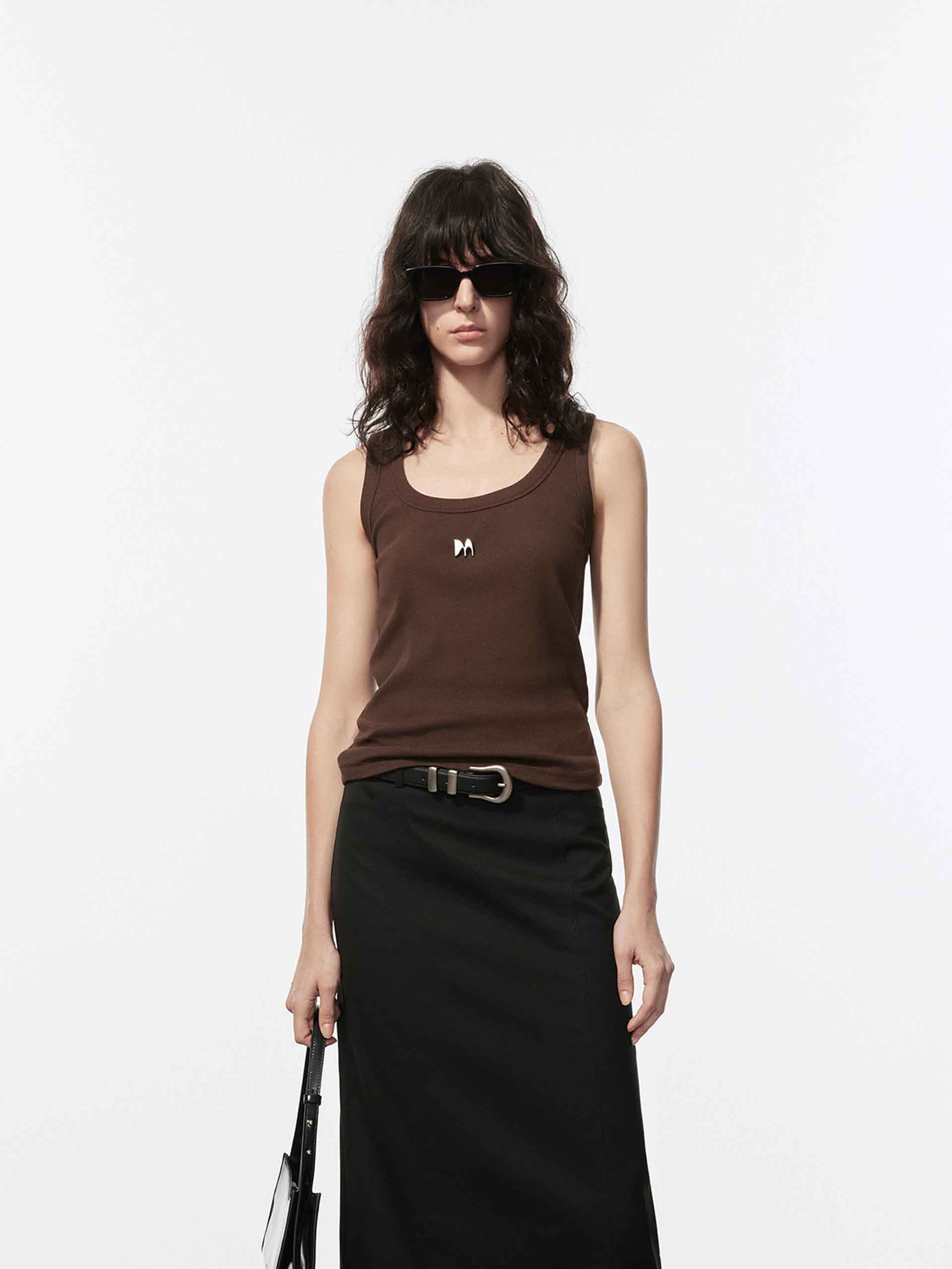 Metal M Detail Ribbed Tank Top - Image 22