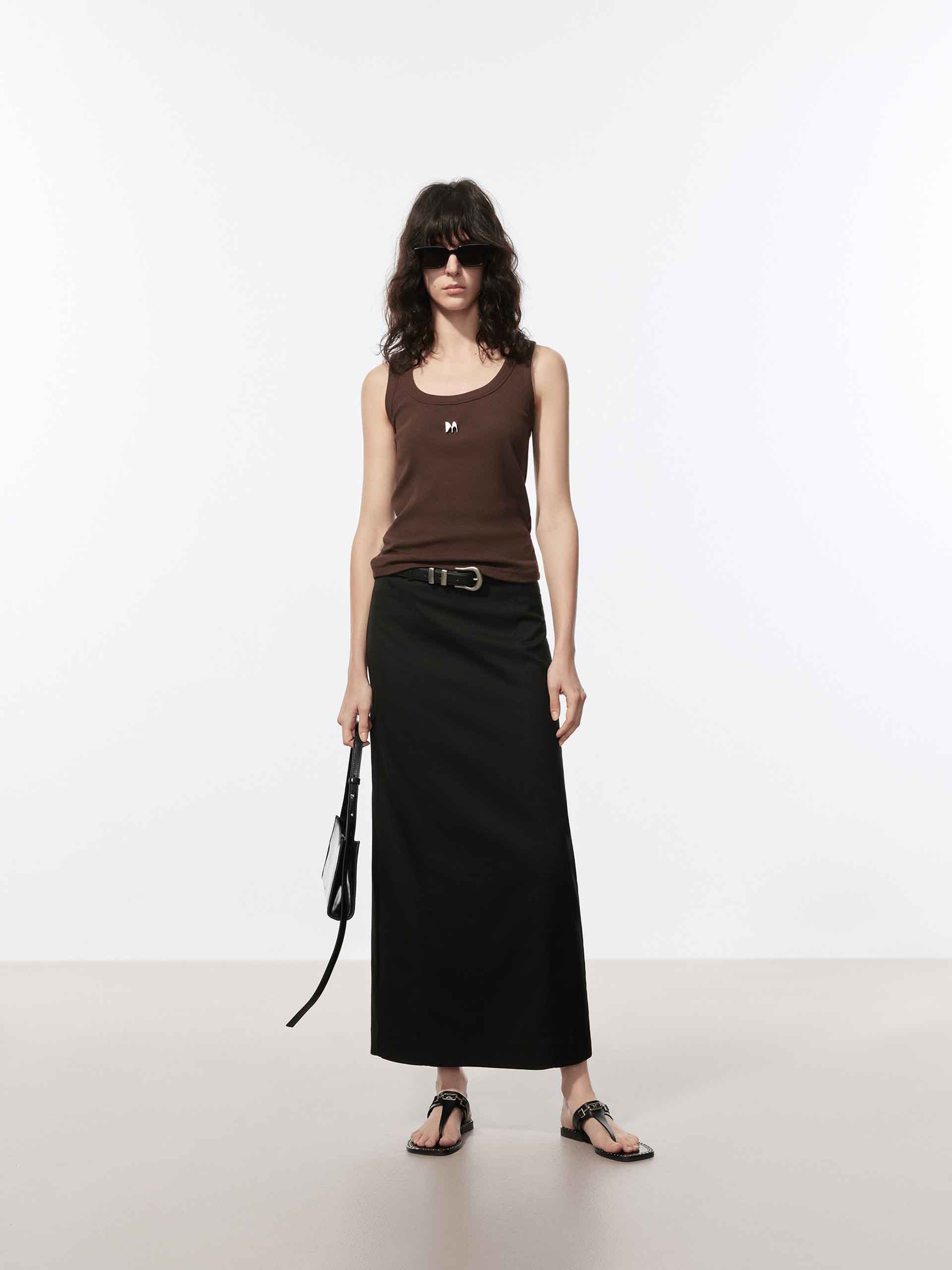 Metal M Detail Ribbed Tank Top - Image 24