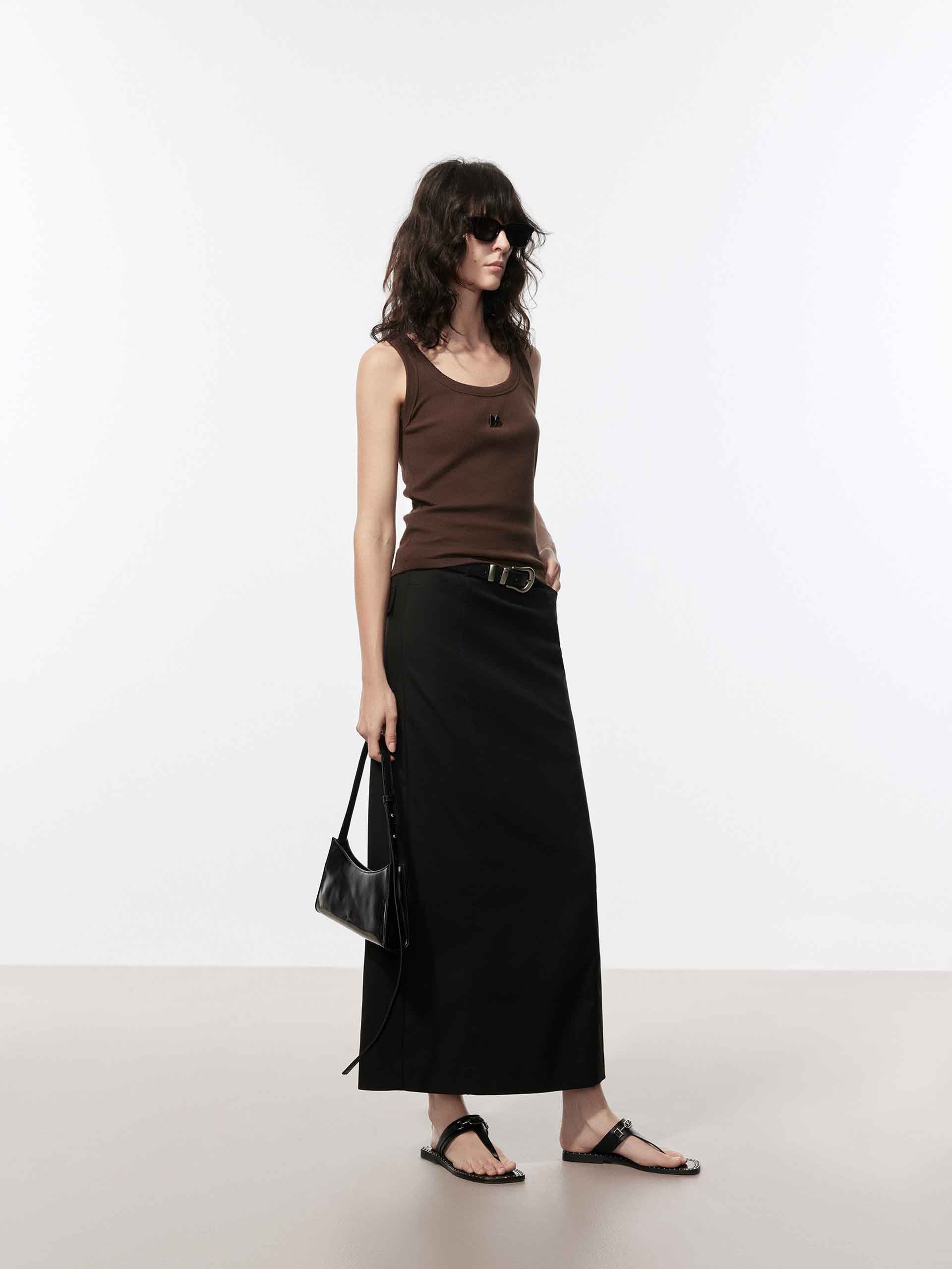 Metal M Detail Ribbed Tank Top - Image 26