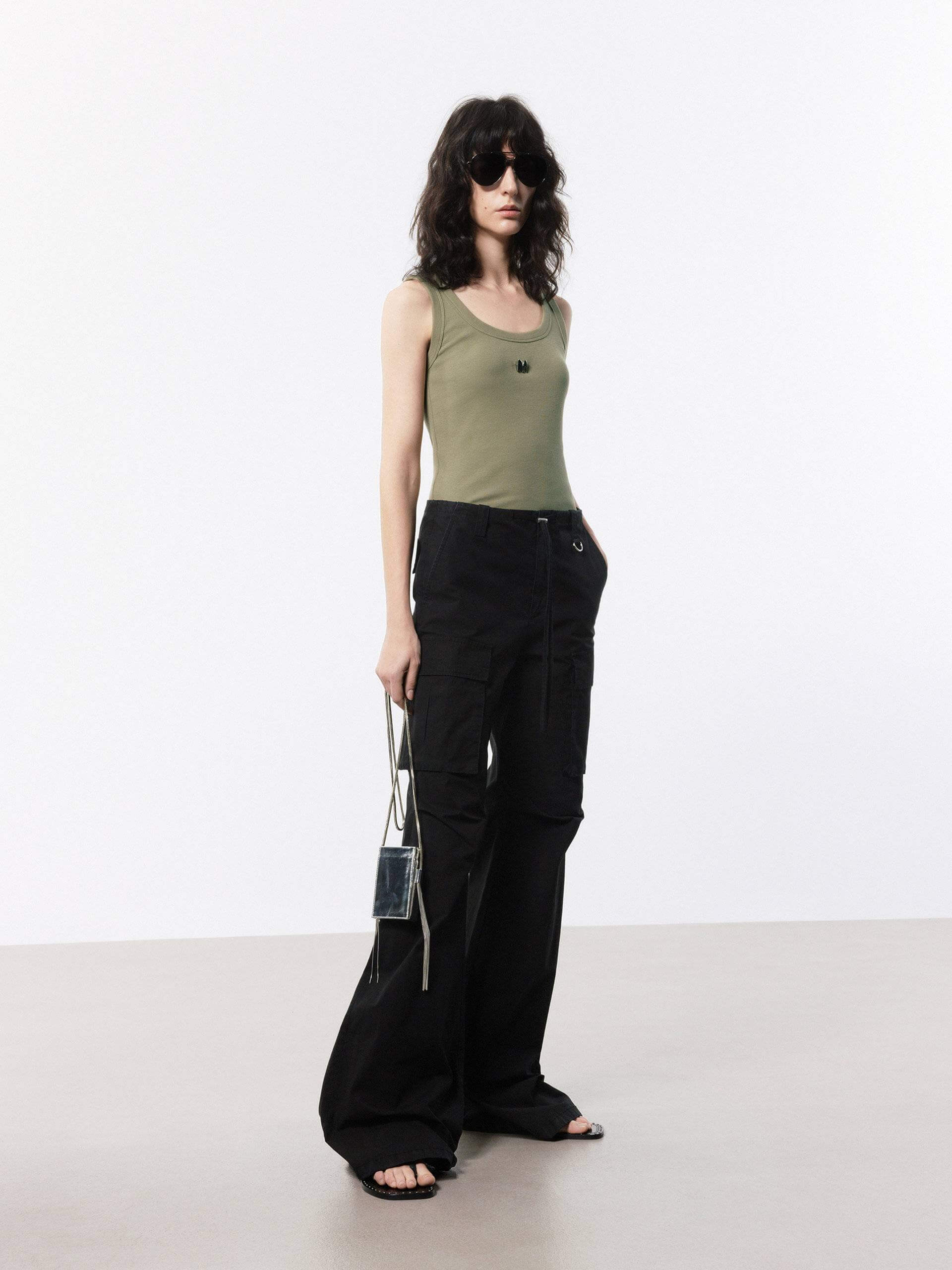 Metal M Detail Ribbed Tank Top - Image 30