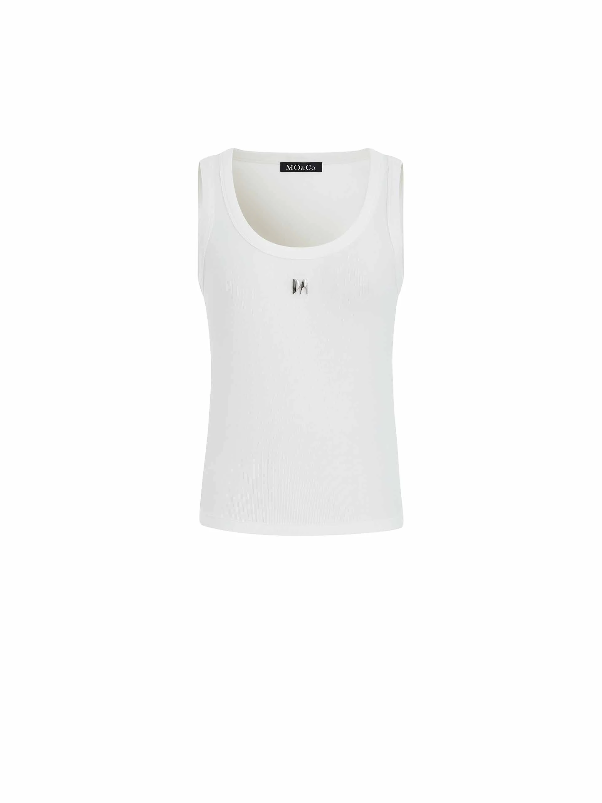 Metal M Detail Ribbed Tank Top - Image 5